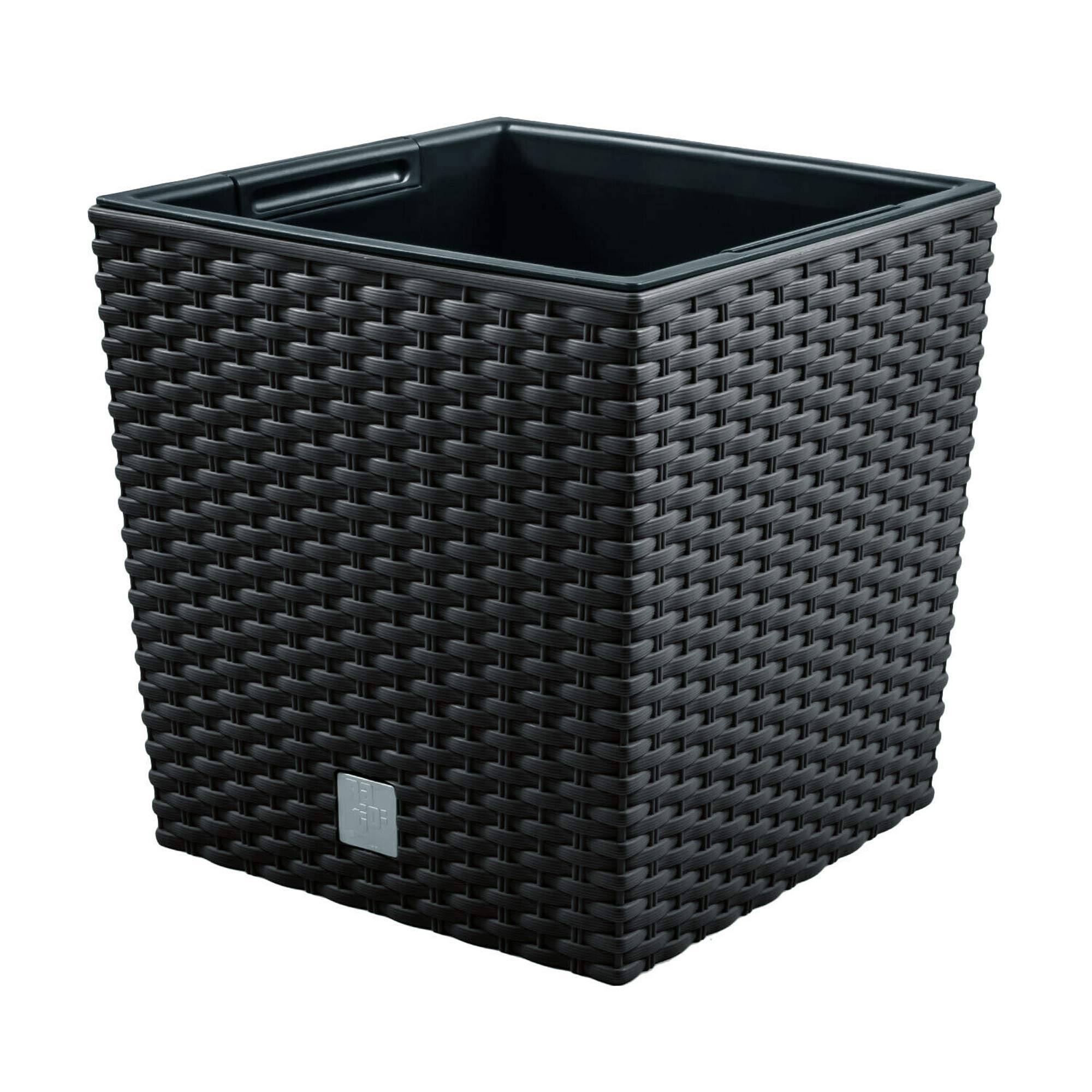 Prosperplast Rato Blumentopf anthrazit 40cm eckig mit Einsatz