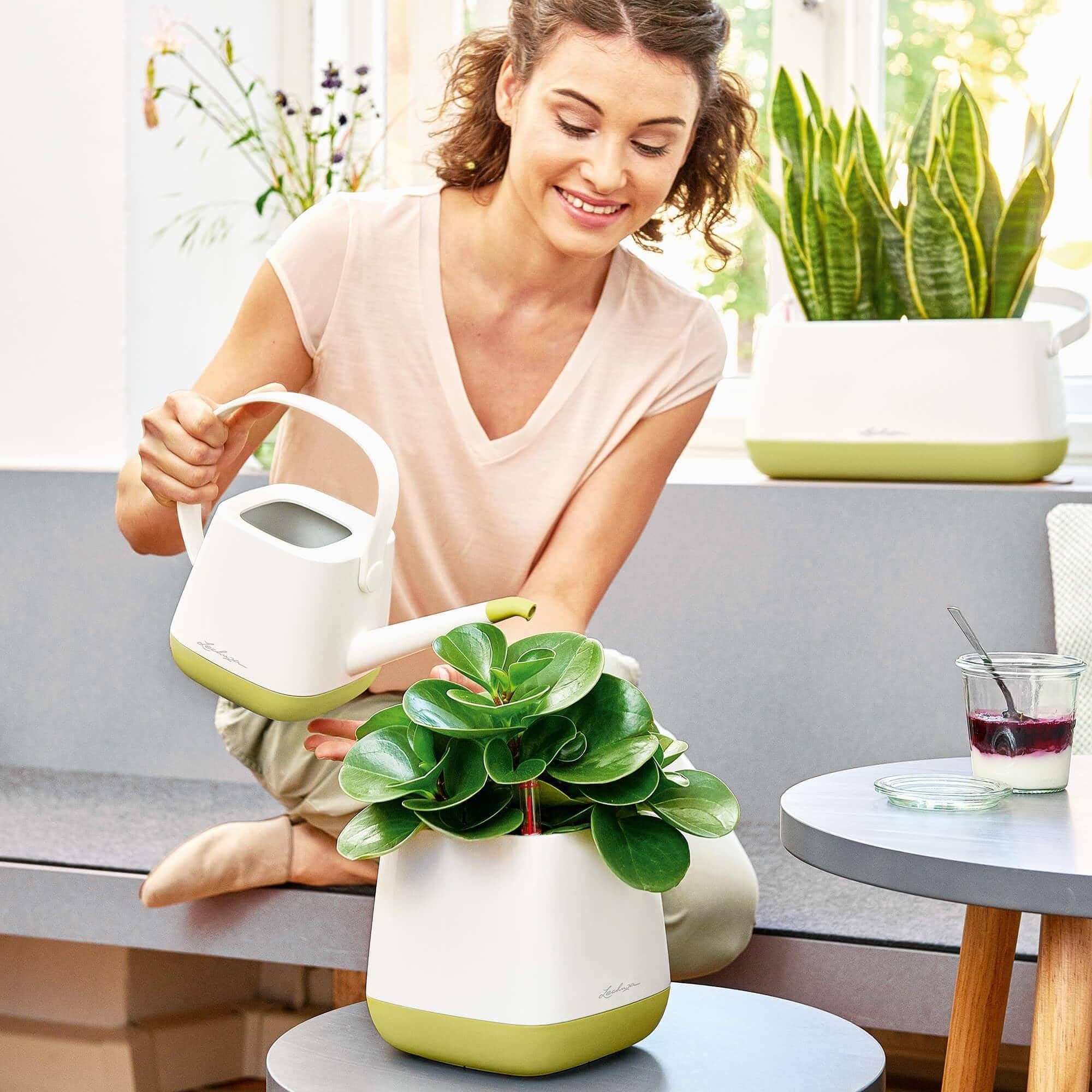 Lechuza Yula Gießkanne Weiß Grau 1,7 l Seidenmatt