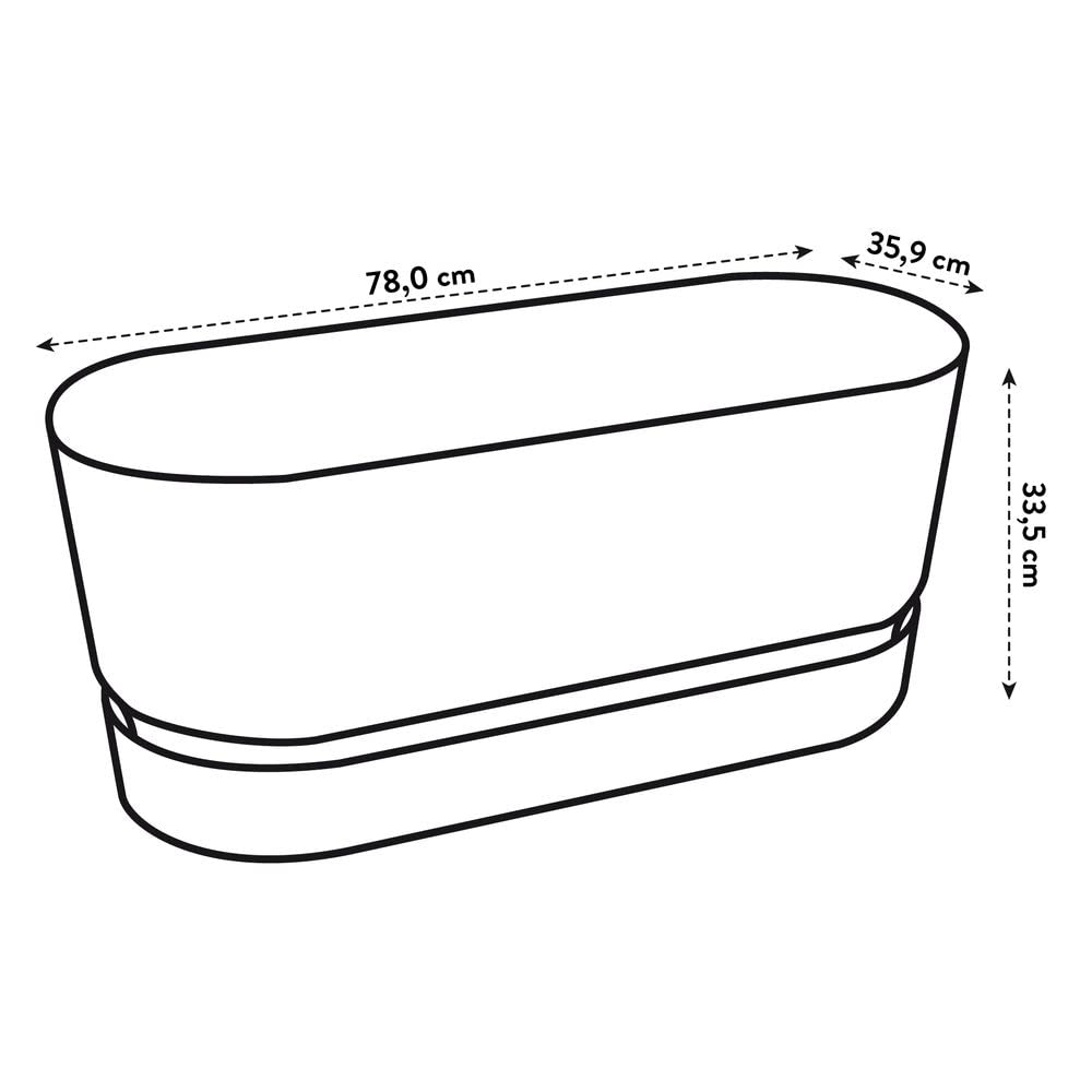 elho Greenville Pflanzgefäß 80cm Ingwer Braun mit Rollen