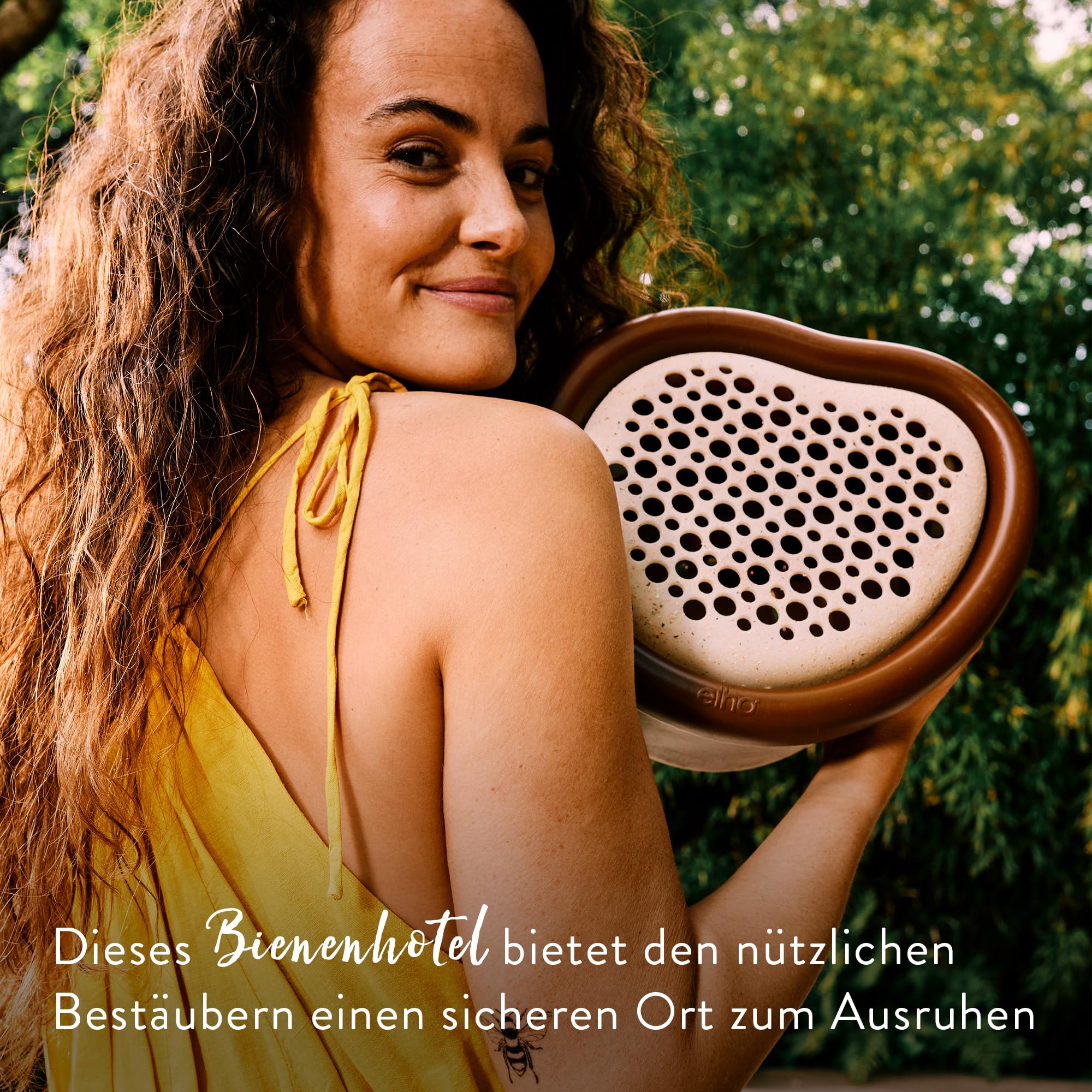 elho Organic Bienenhotel 25cm Insektenhotel chestnut brown recycelt