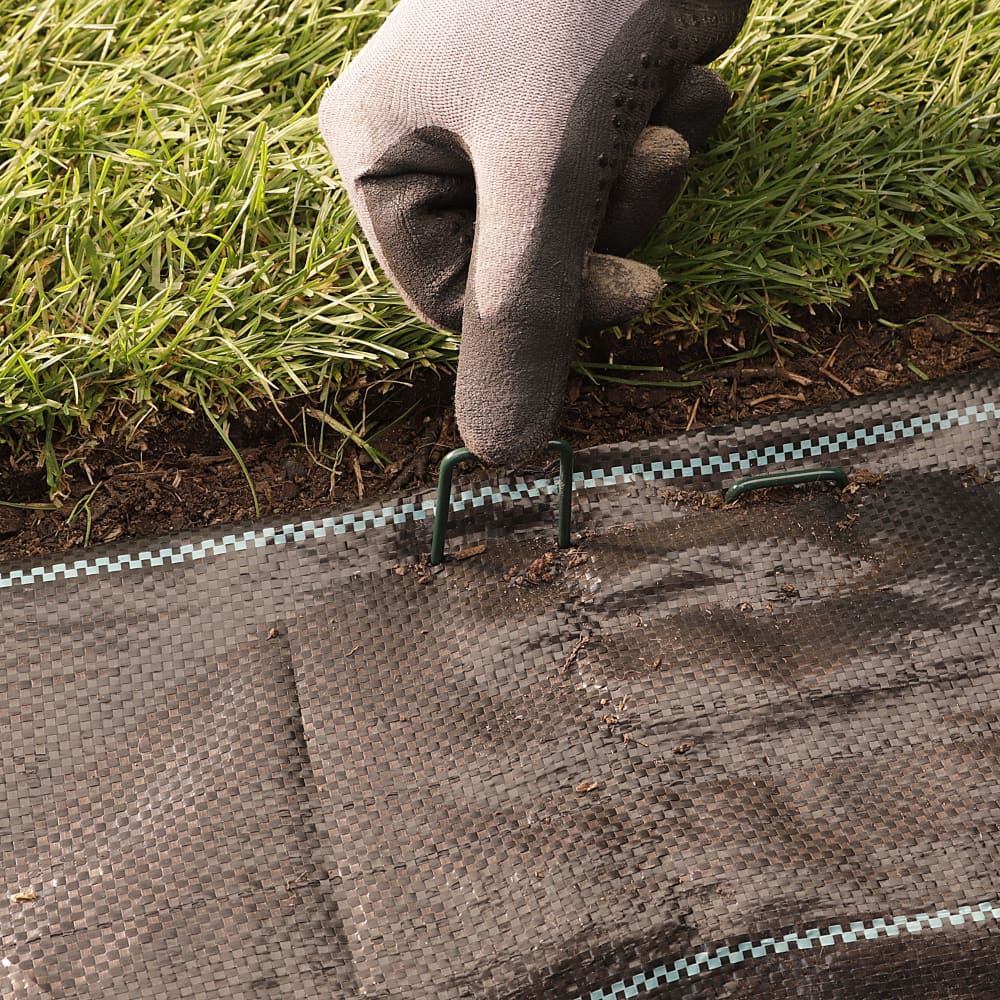GardenMate Erdanker verzinkt halb-grün 150mm 100 Stück Rasen