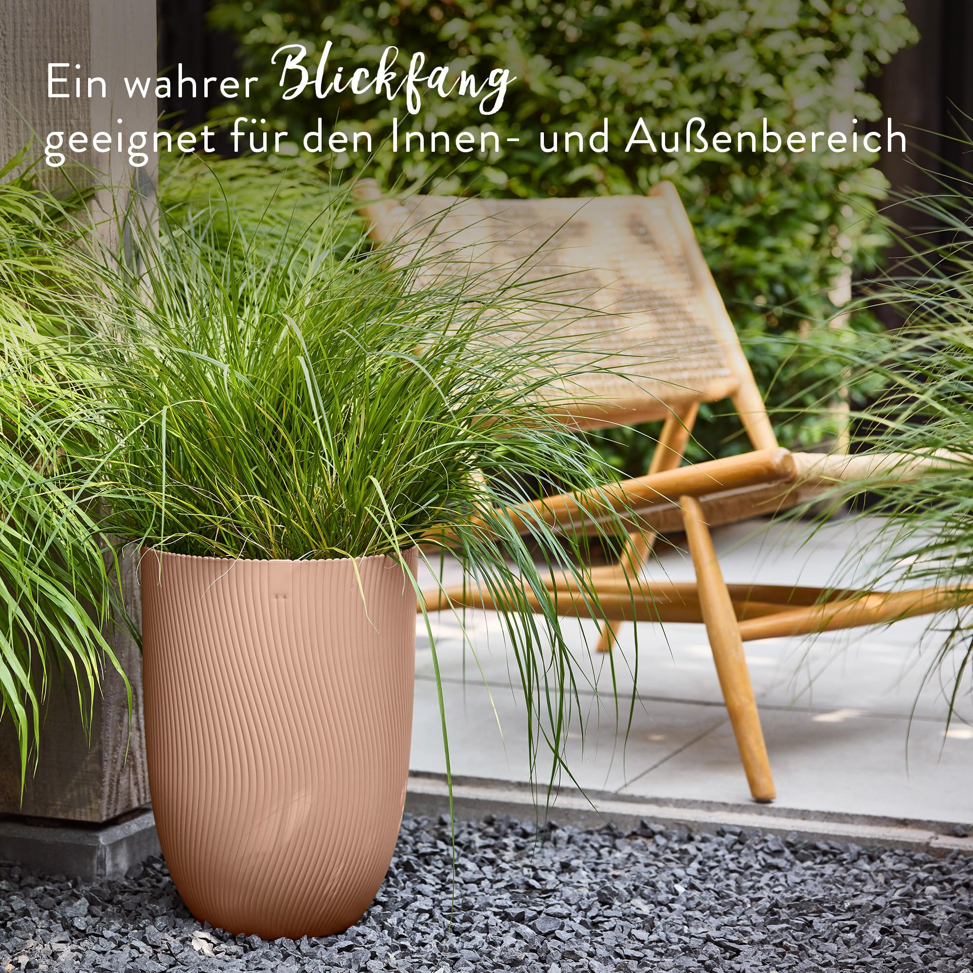 elho Sereh Hoch Blumentopf 30 cm Cool Clay recycelt