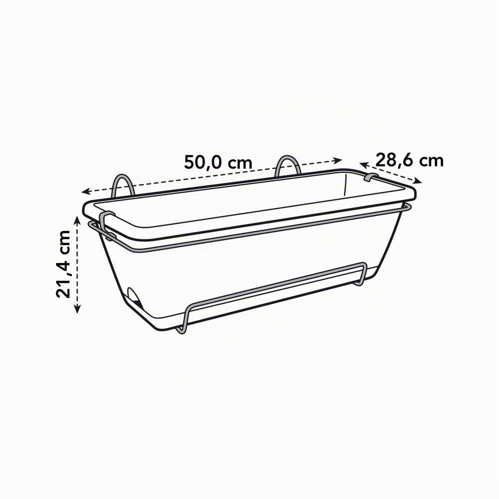 elho Barcelona Balkonkasten 50cm anthracite mit Untersetzer