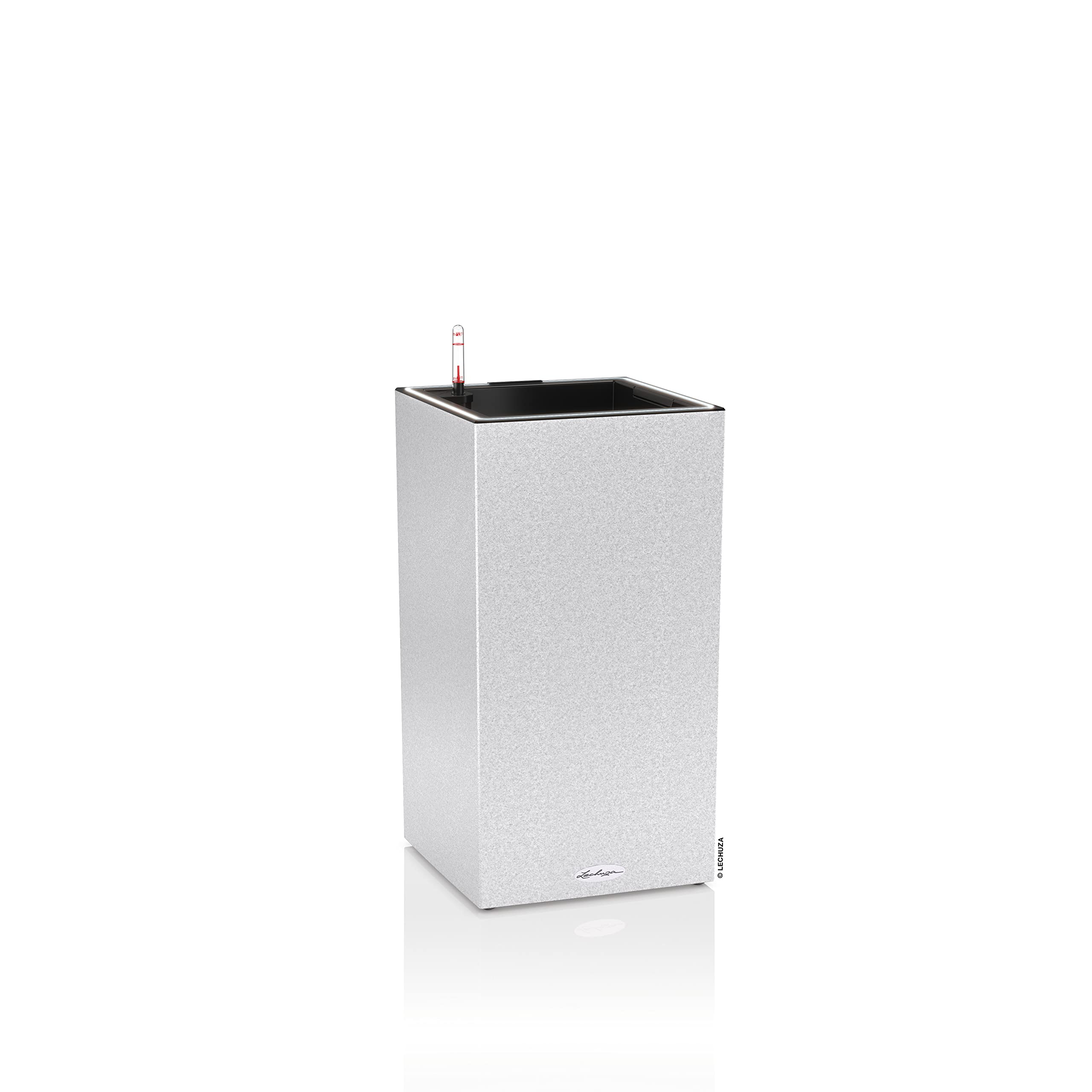 Lechuza Canto Stone 30 high Pflanzgefäß Quarzweiß mit LED