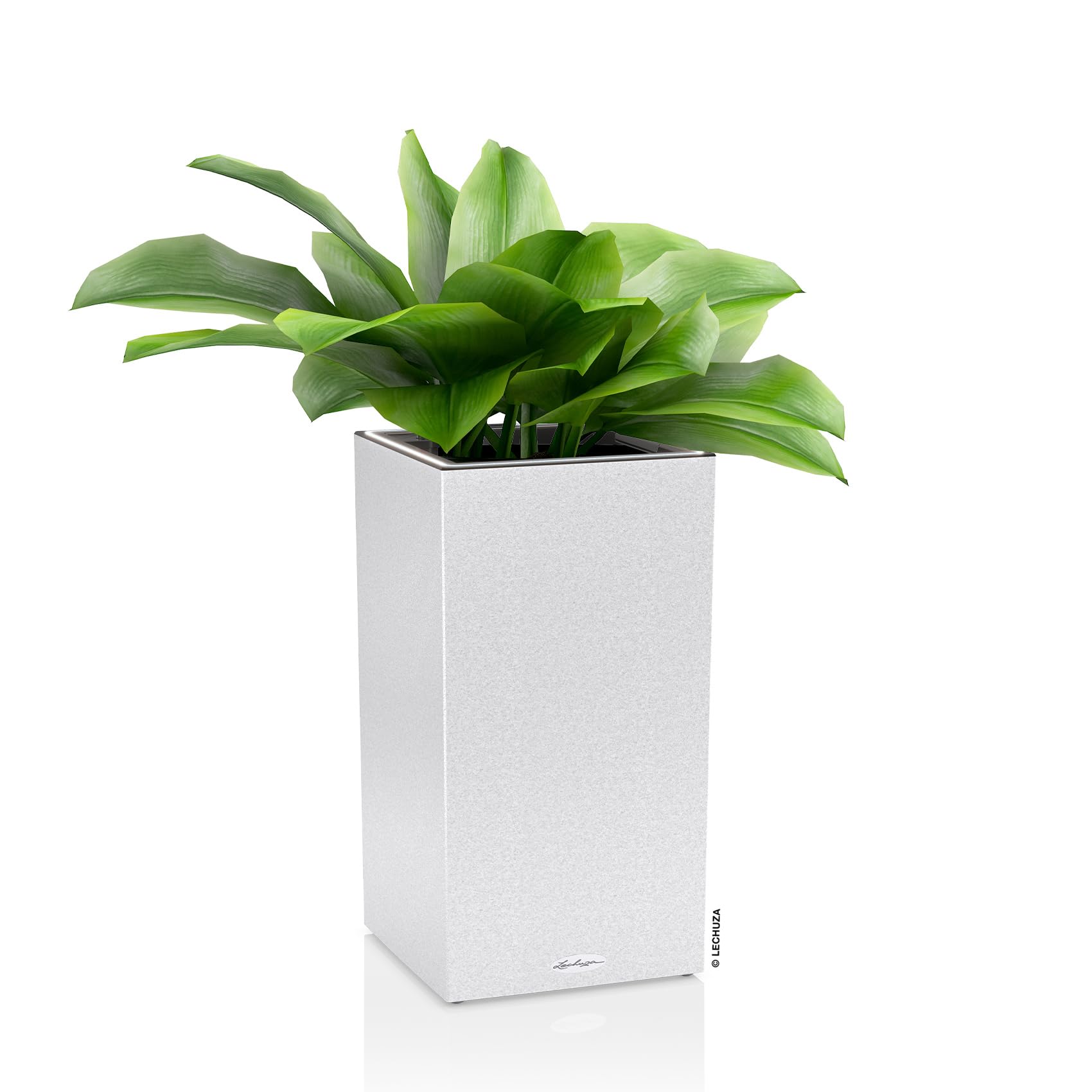 Lechuza Canto Stone 30 high Pflanzgefäß Quarzweiß mit LED