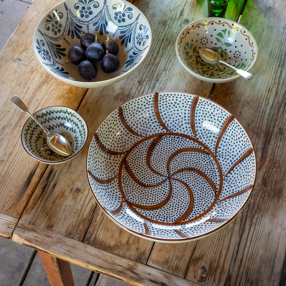 Sarah Raven Gardening Soleil Bowl Schüssel Steingut 32cm bunt