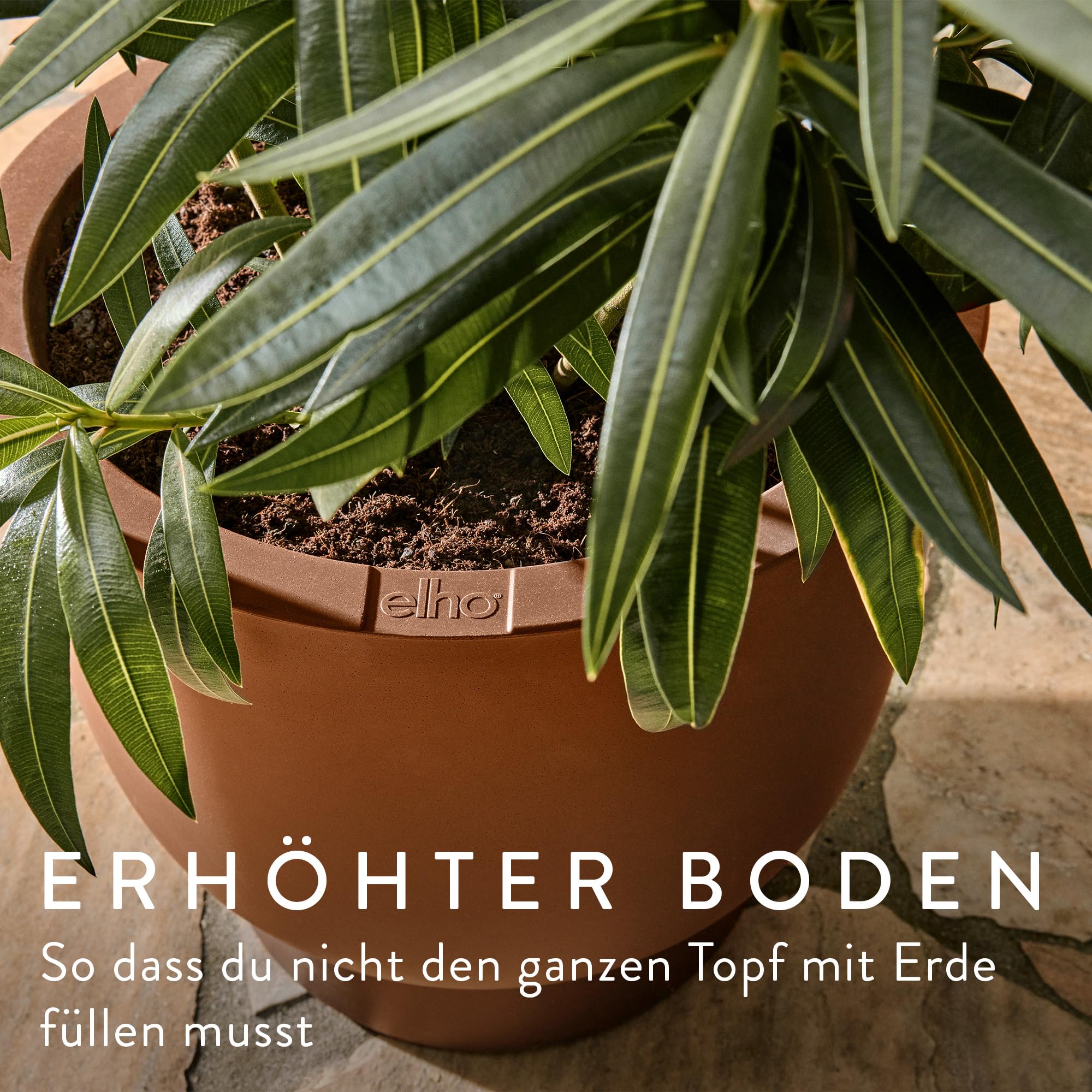 elho Amber Grail Blumentopf 40 cm Caramel recycelt groß
