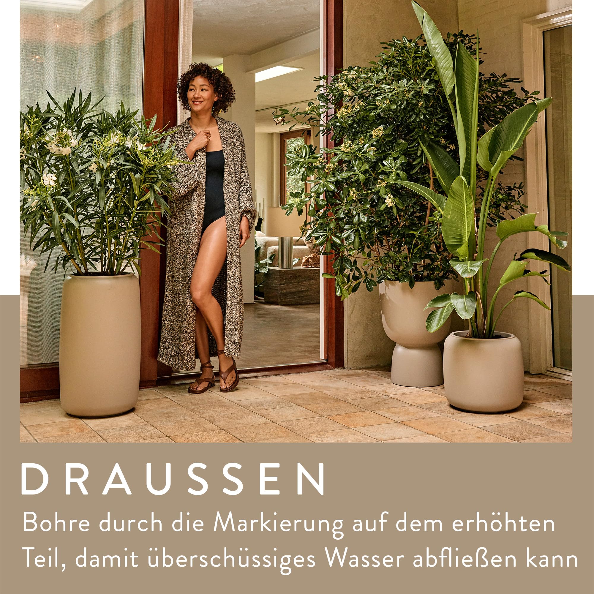 elho Amber Coupe 41 Blumentopf balanced beige 41,3 cm