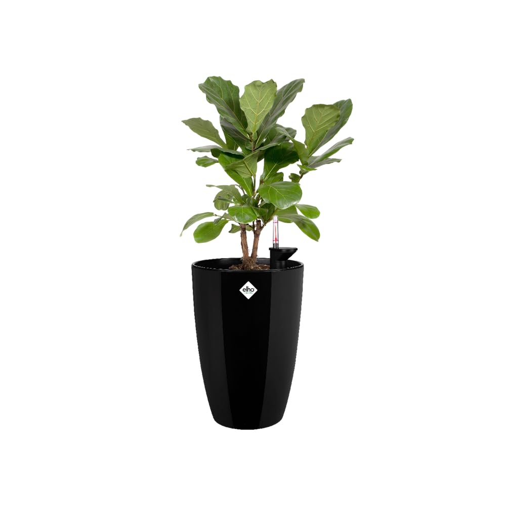 elho Brussels Diamond Blumentopf Hoch 27 Schwarz Metallic Ø27