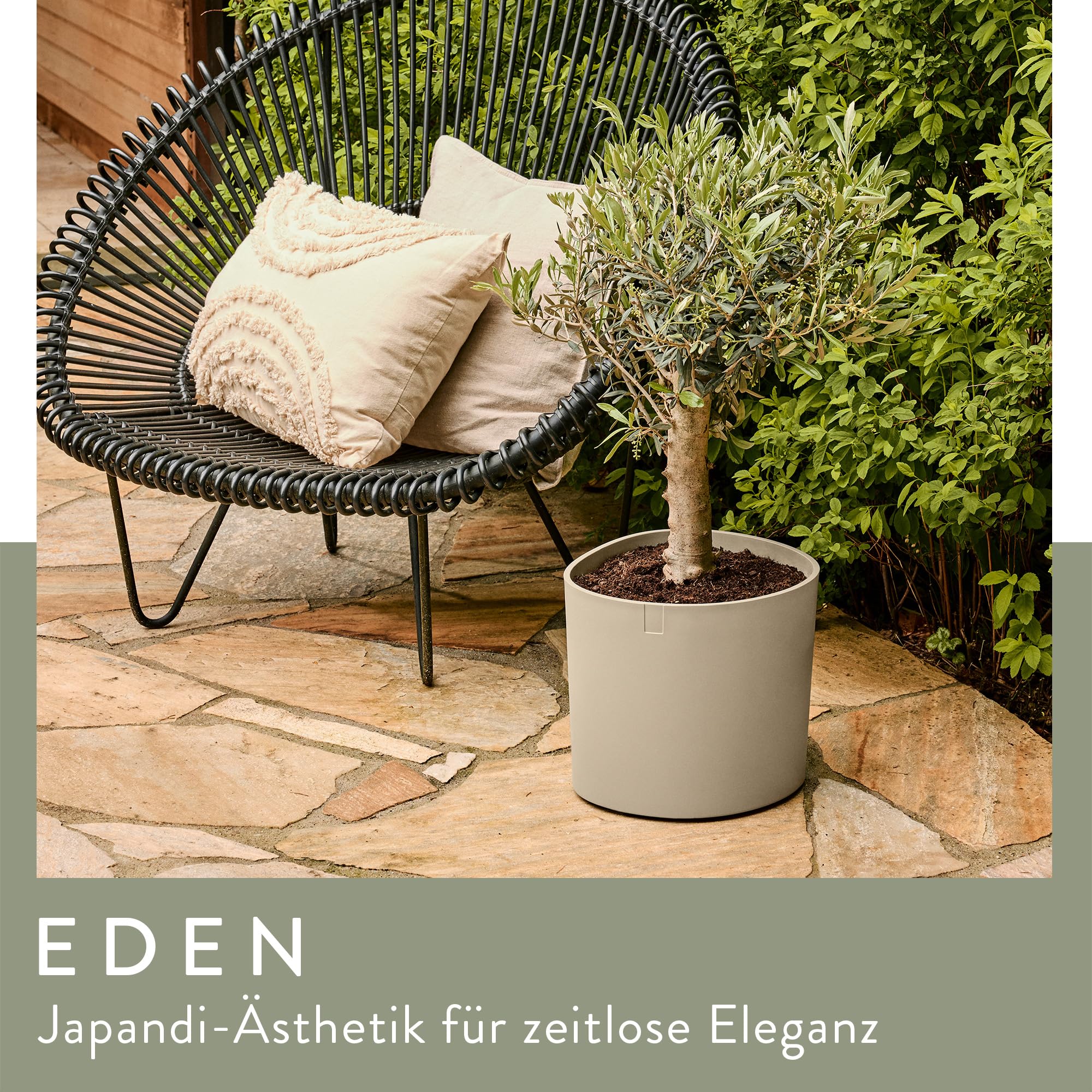 elho eden 35 Blumentopf sanftes Taupe recycelt