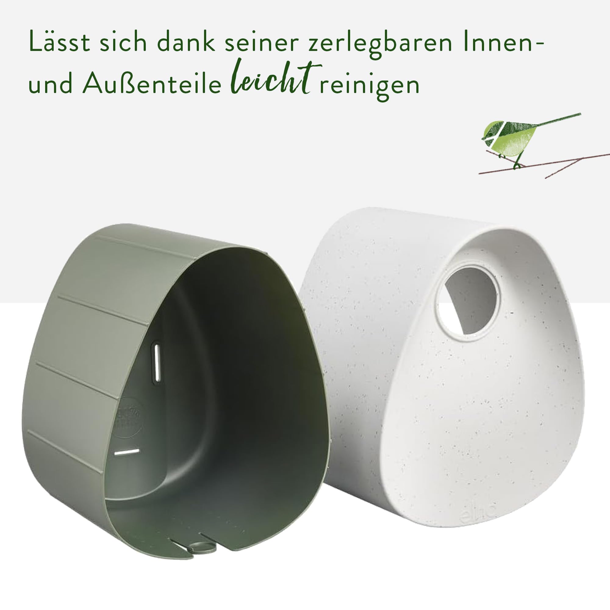 elho Essential Vogelhaus 18 cm Fibrous Grey Nistkasten
