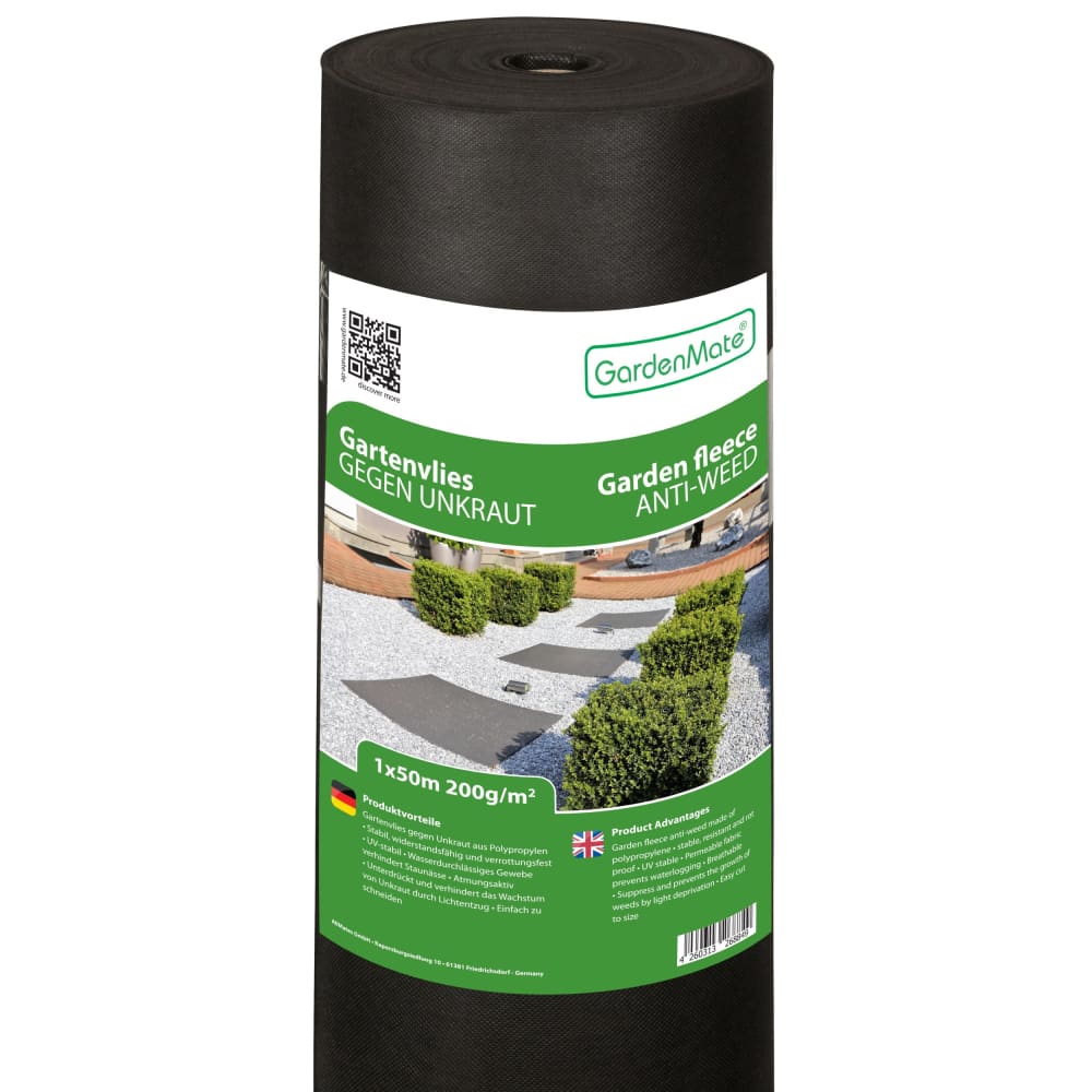 GardenMate Unkrautvlies 200gsm Gartenvlies 1x25m 25m²