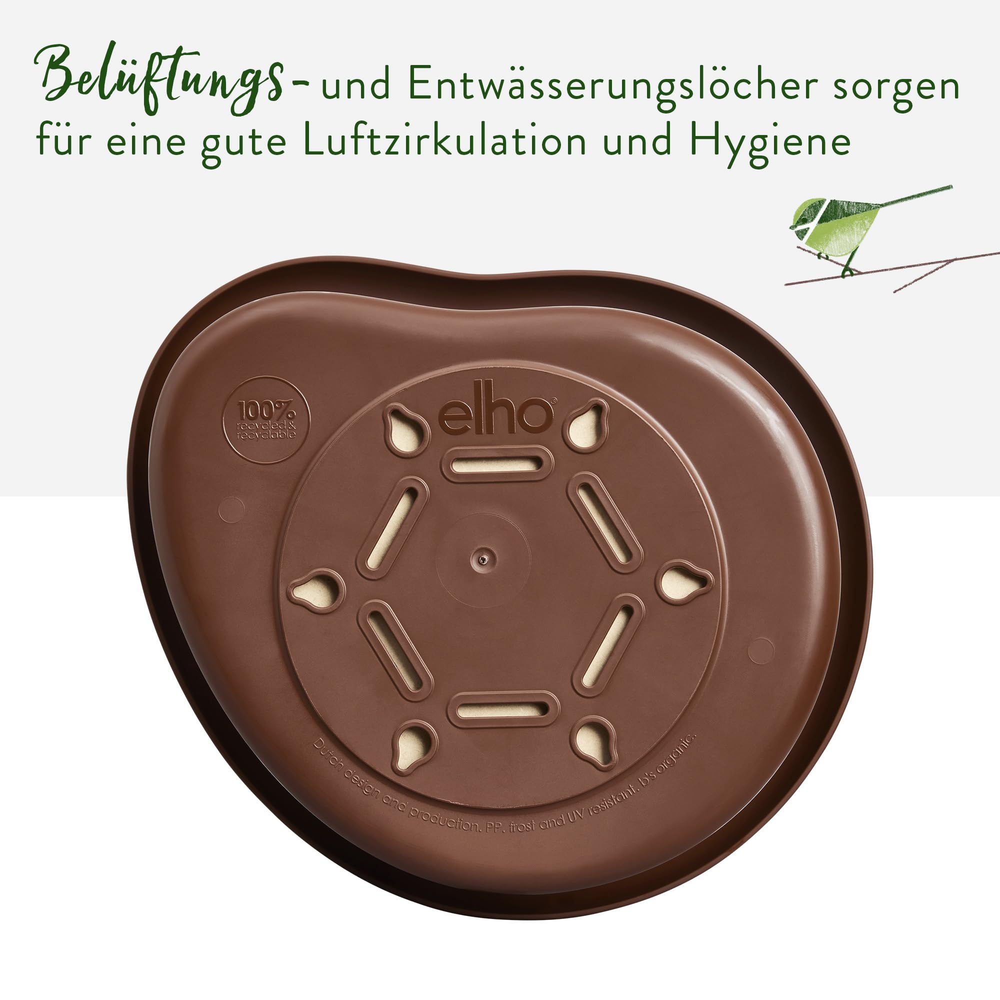 elho Organic Vogelfutterhaus 25 cm Chestnut Brown
