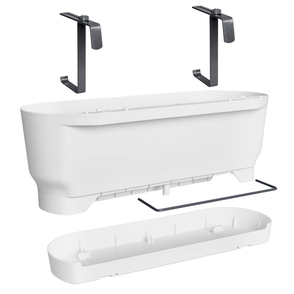 elho Greenville Easy Balcony 52 cm Balkonkasten Weiß Geländer
