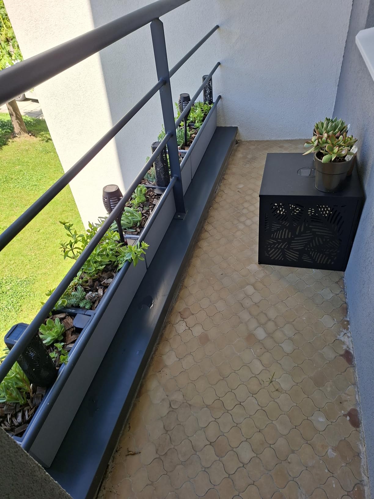Lechuza Balconera Stone 80 Balkonkasten steingrau Bewässerung