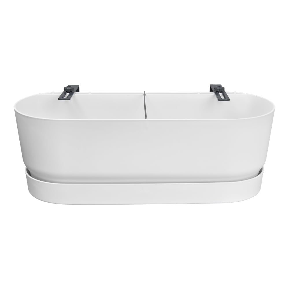 elho Greenville Easy Balcony 52 cm Balkonkasten Weiß Geländer