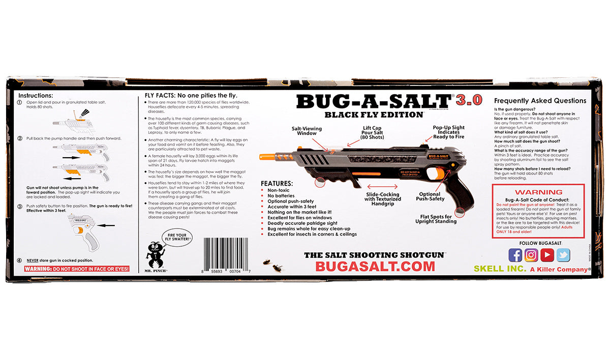 Bug-A-Salt 3.0 Black Fly Edition Salzgewehr Fliegenabwehr
