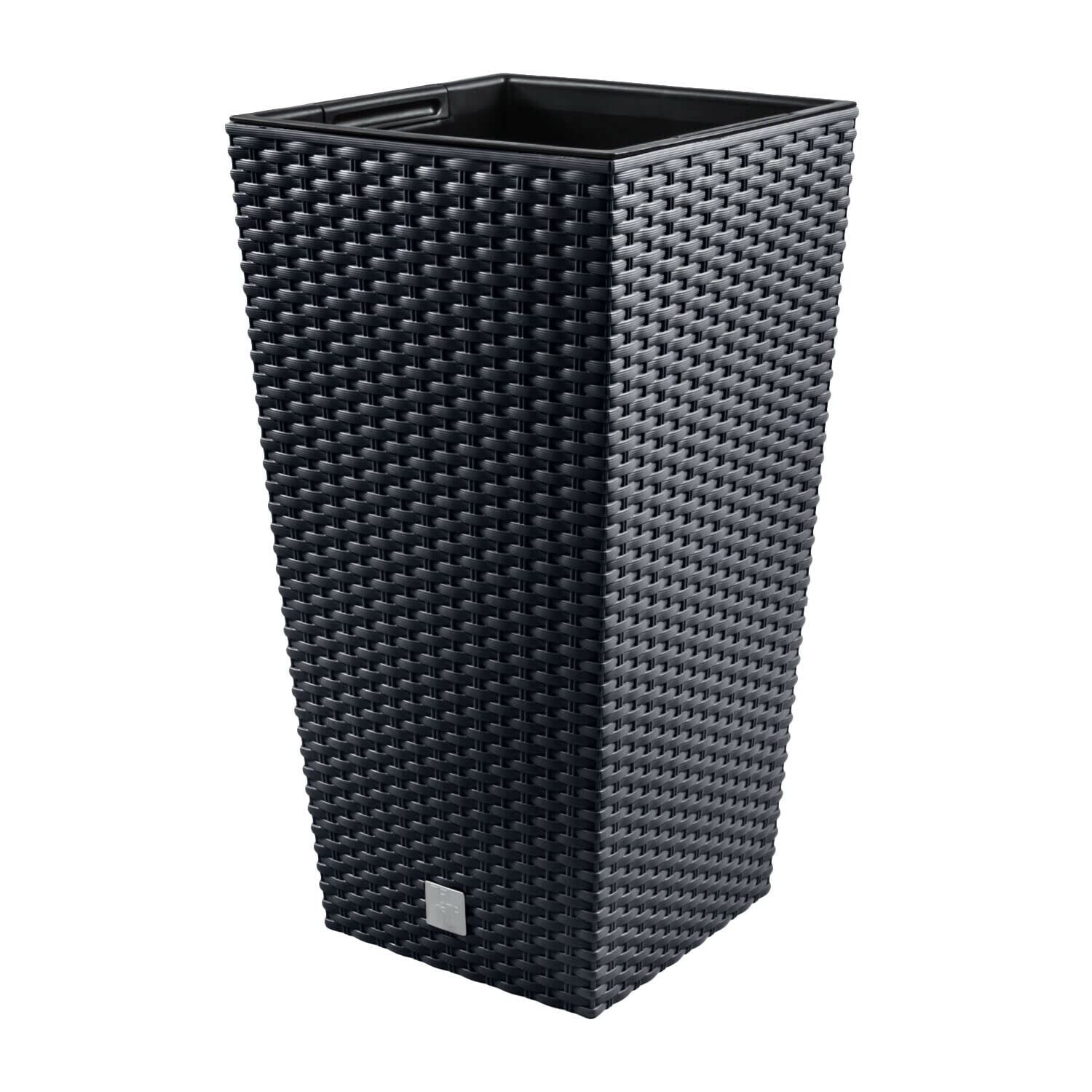 Prosperplast Rato Square Blumentopf Weiß Rattan 26,5x50cm