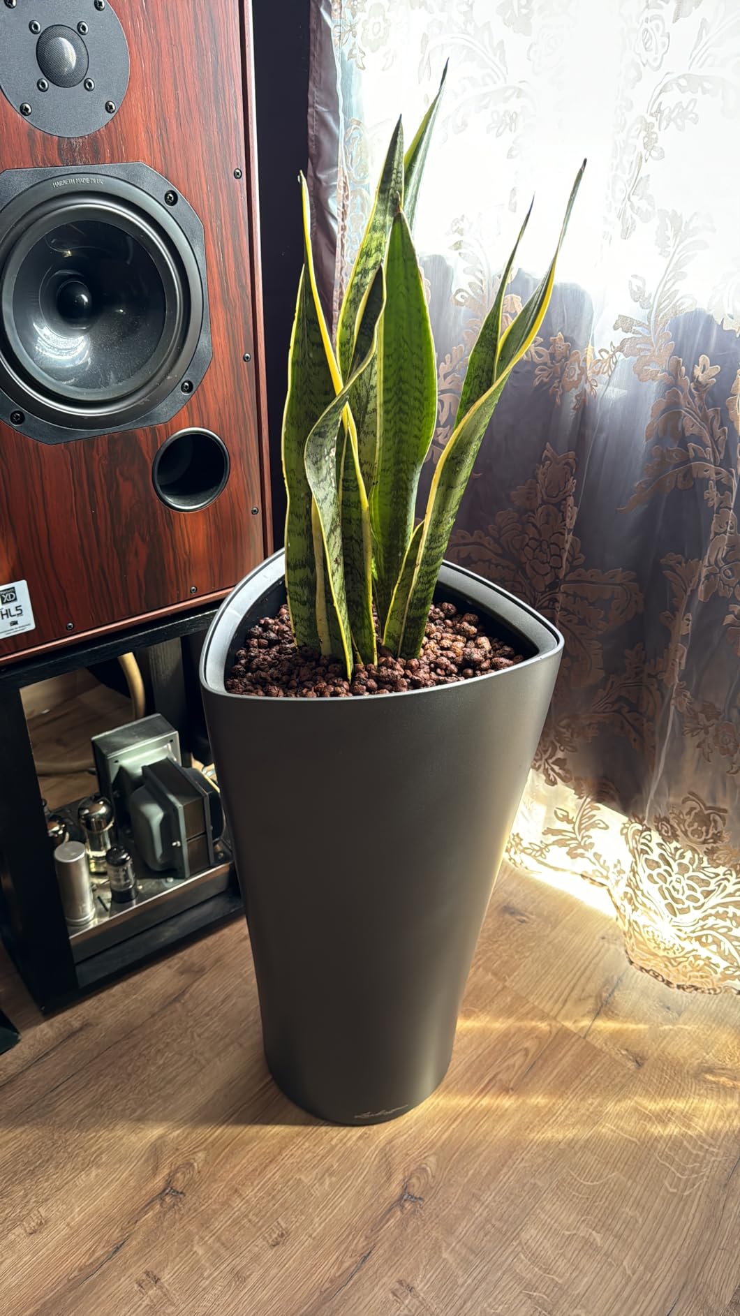 Lechuza Delta Premium 30 Pflanzsäule Anthrazit Metallic