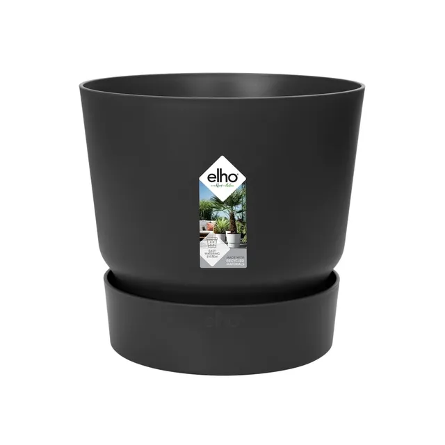 elho Greenville Rund 25 cm Blumentopf Living Schwarz frostbeständig
