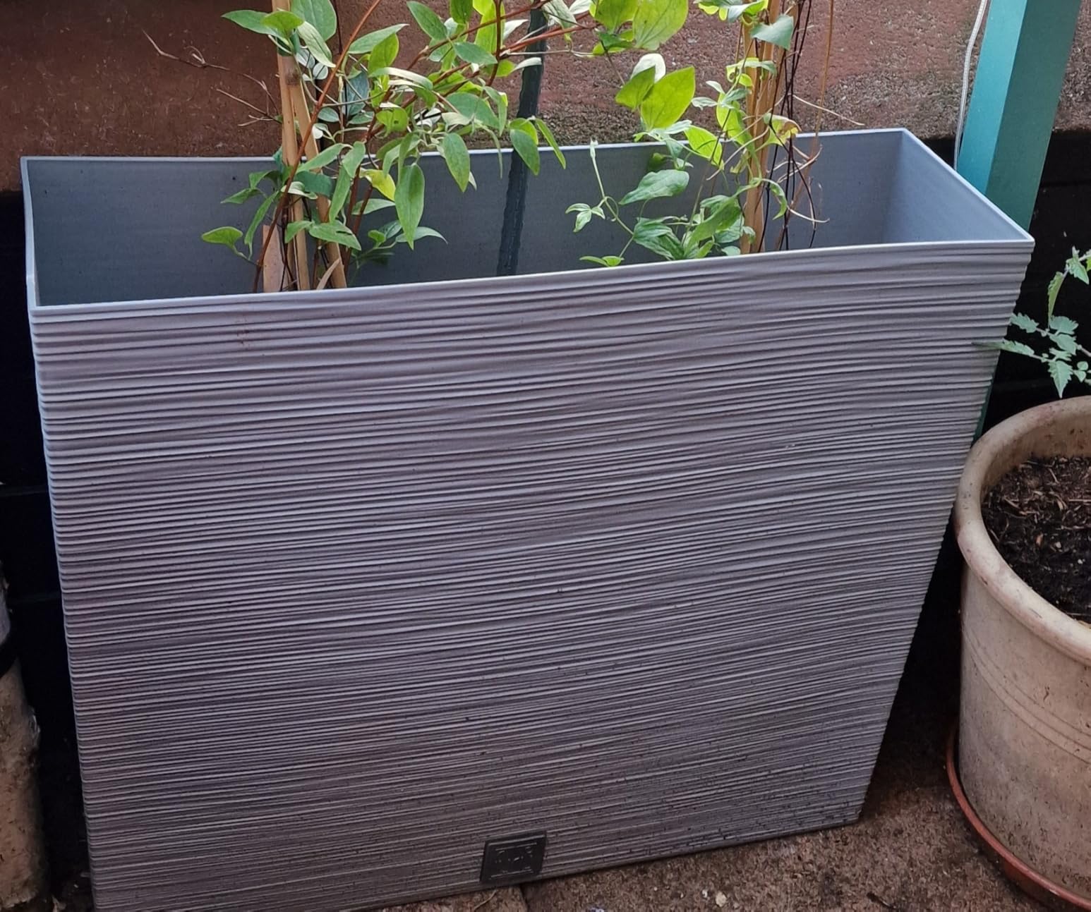 Prosperplast Boardee Blumenkasten Anthrazit 58 cm mit Einsatz