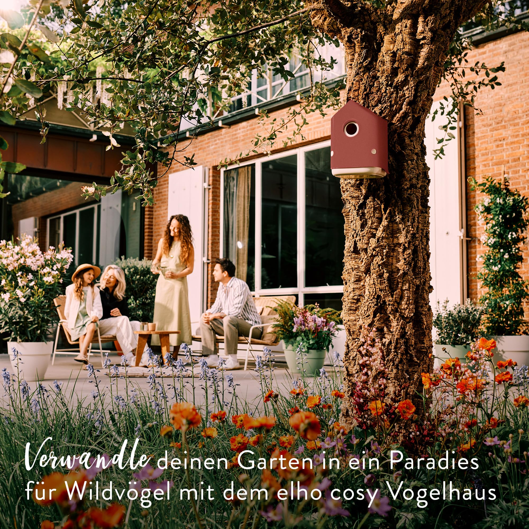 elho Cosy Vogelhaus 18 cm Tuscan Red recycelt