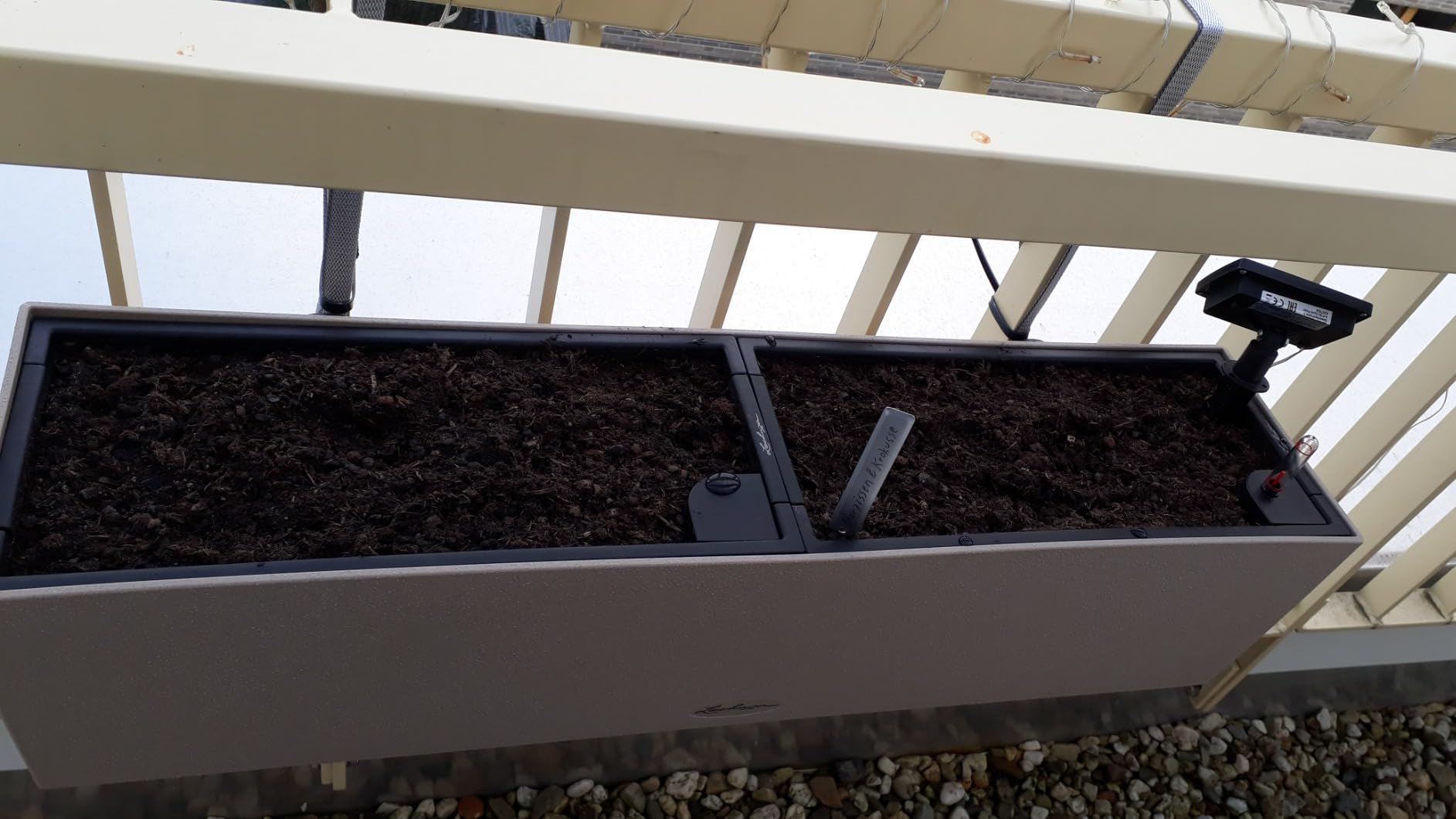Lechuza Balconera Stone Pflanzkasten 50 cm steingrau Bewässerung