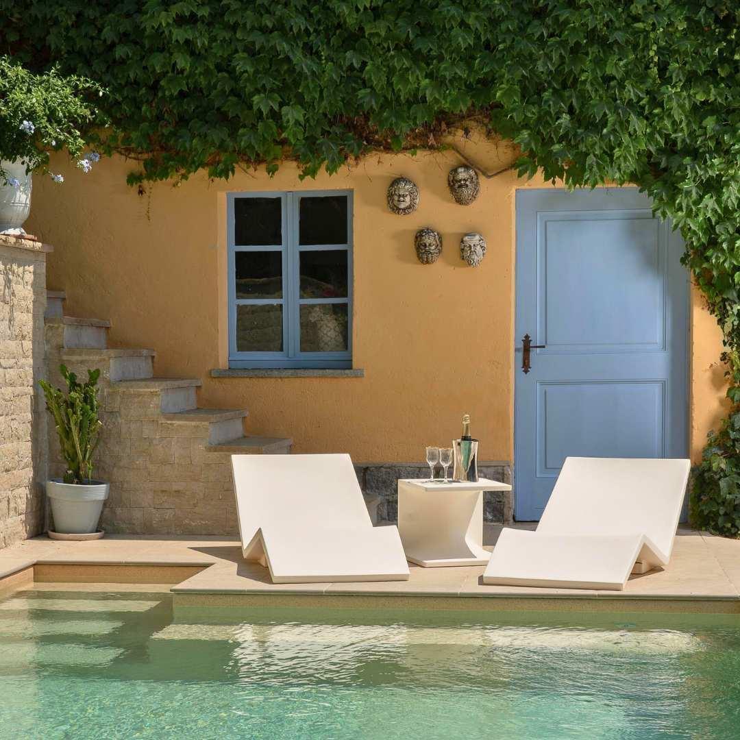 Serralunga Aqua Sonnenliege Weiß 2er Set Pool