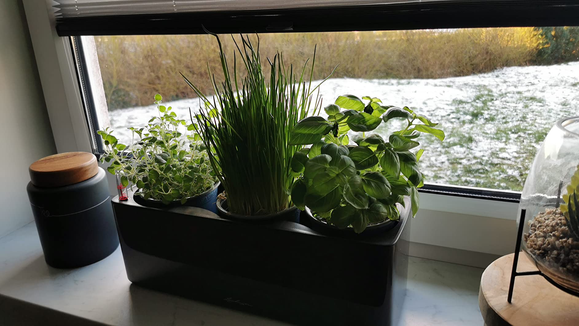 Lechuza Cube Premium Triple Tischgefäß Weiß Hochglanz 40cm