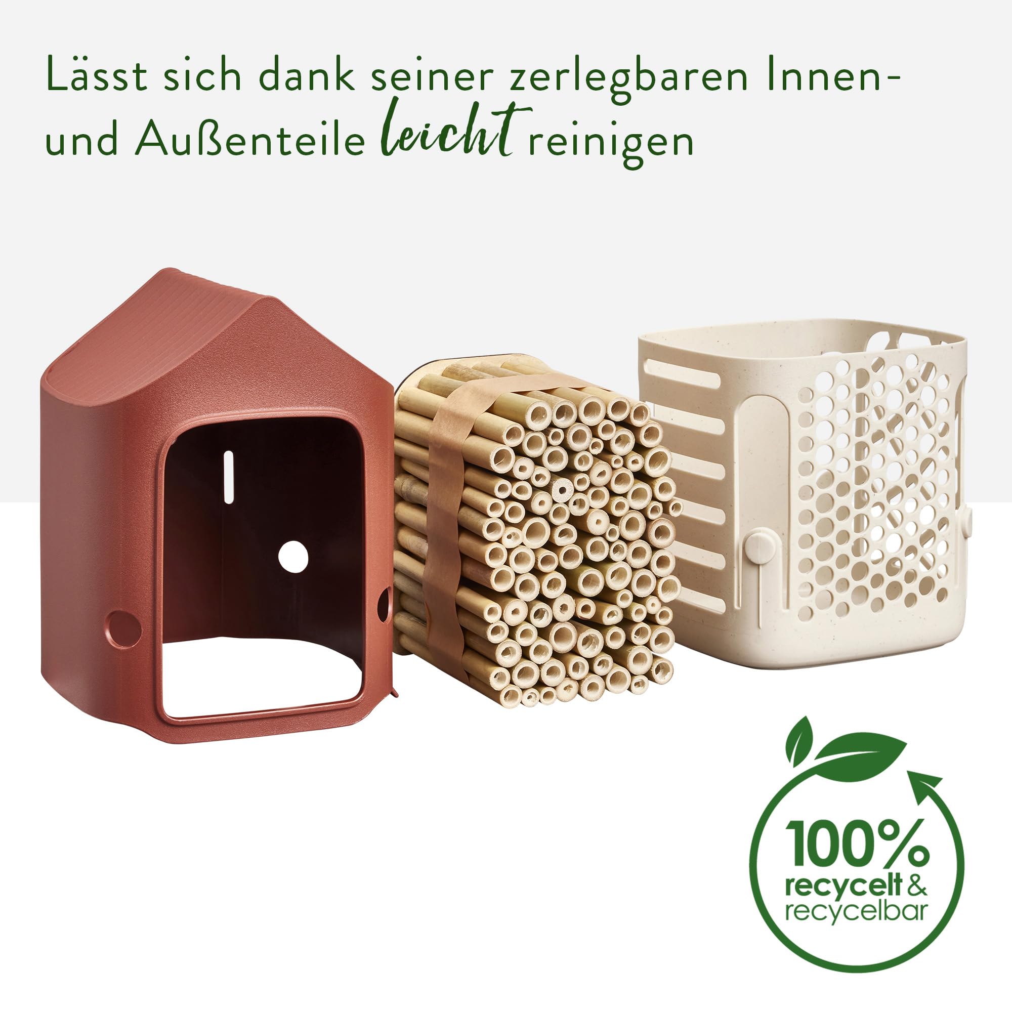 elho Cosy Insektenhotel 18cm Tuscan Red für Bienen recycelt