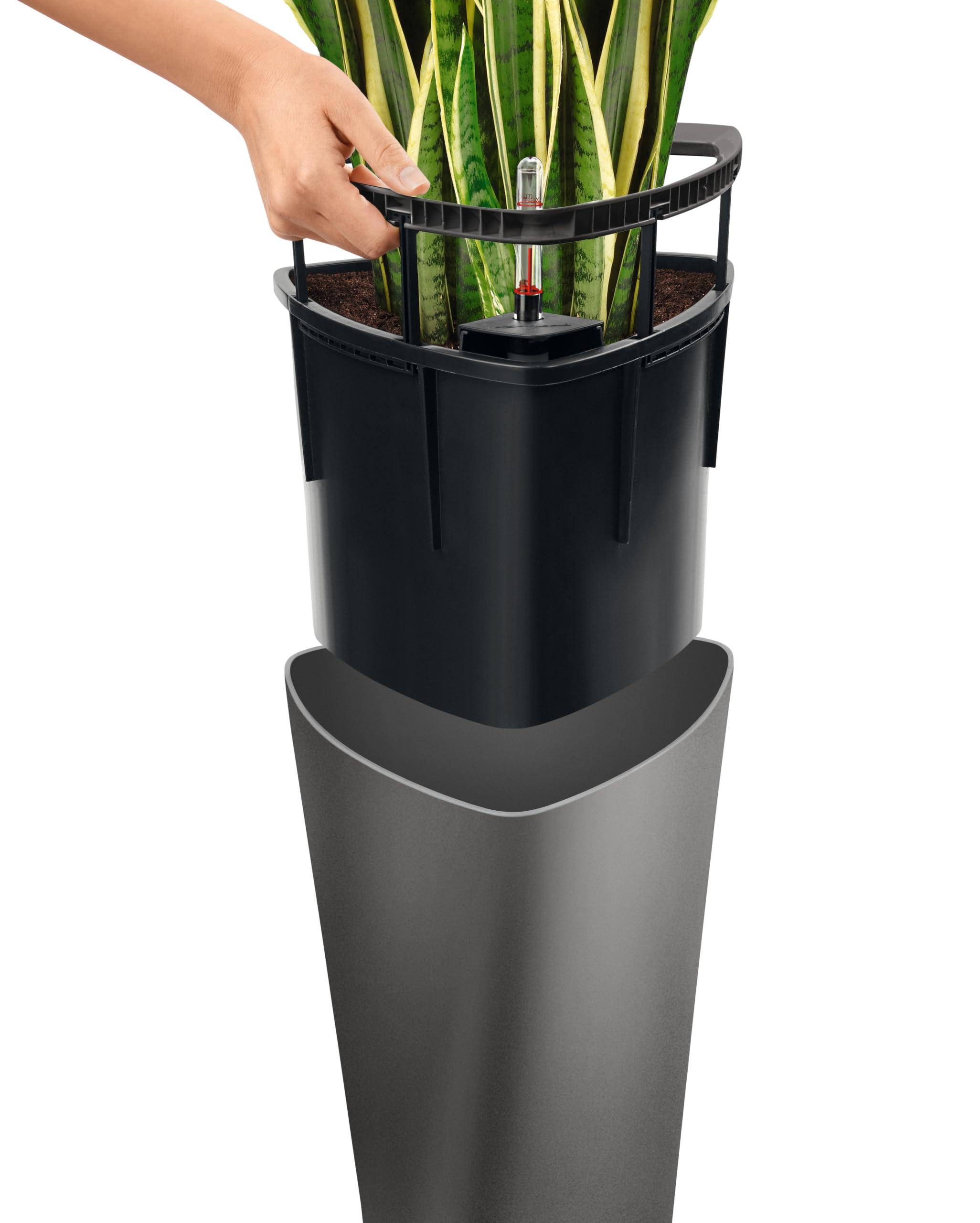 Lechuza Delta Premium 30 Pflanzsäule Anthrazit Metallic