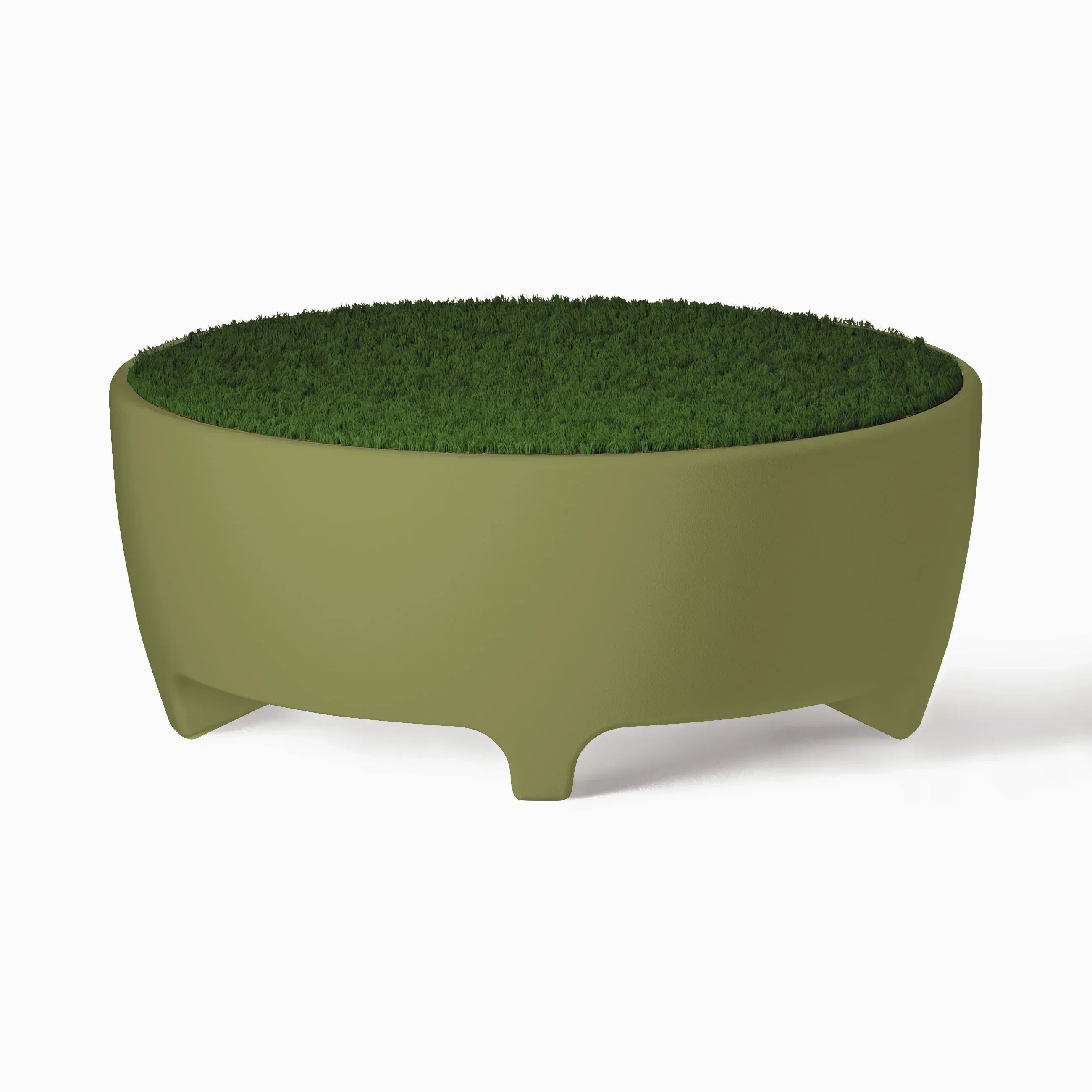 Serralunga Oasis Pouf Hocker Weiß rund Tisch