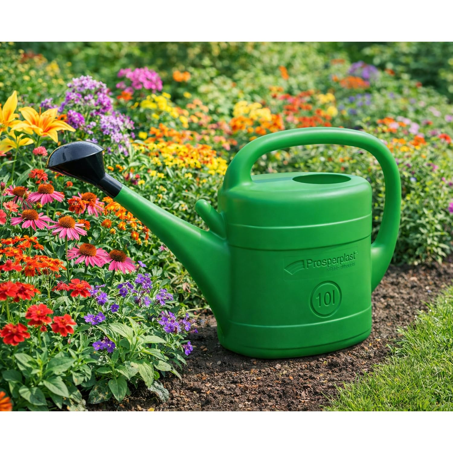 Prosperplast Classico Gießkanne 10 Liter grün 2er Set mit Brause