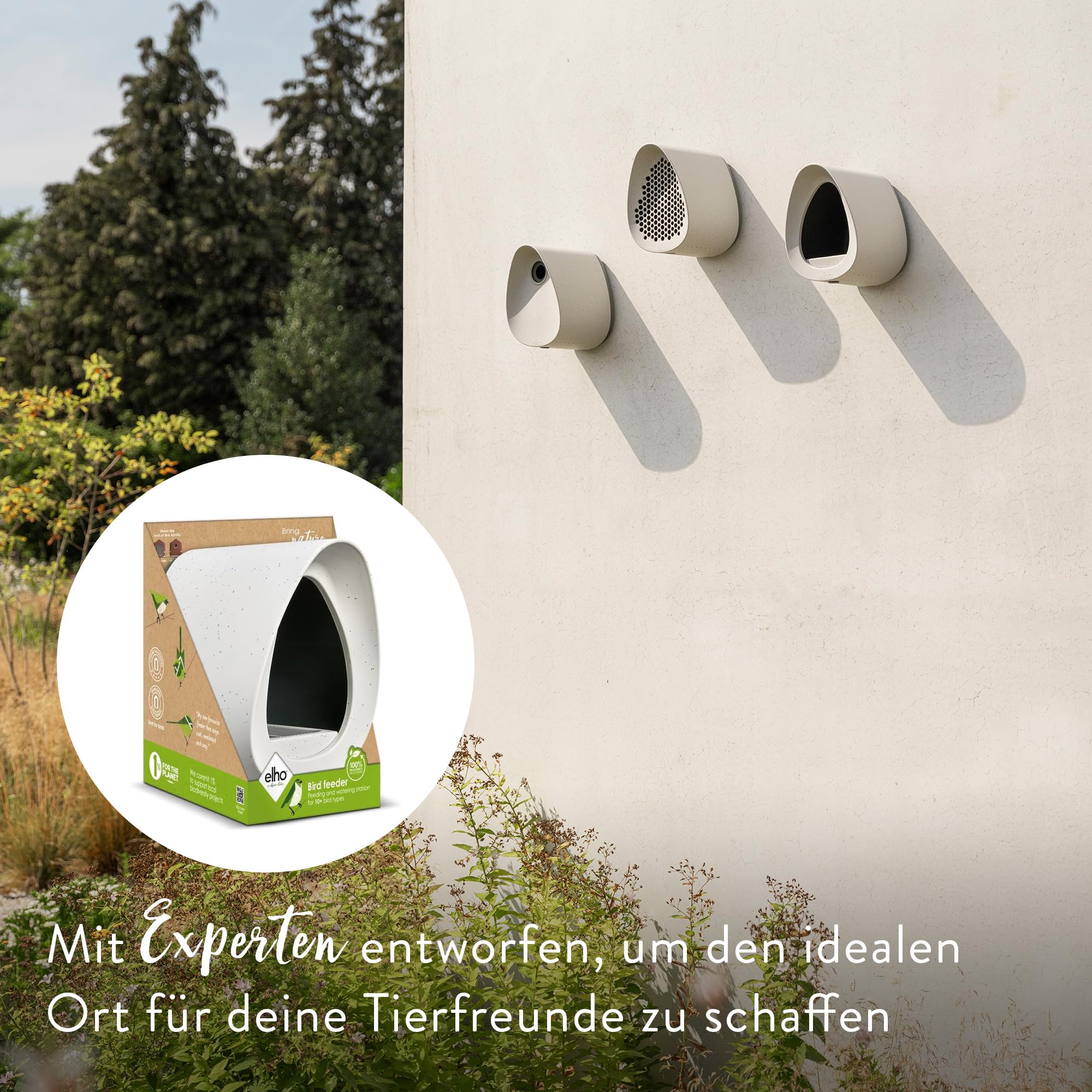 elho Essential Vogelfutterhaus 18 cm Fibrous Grey