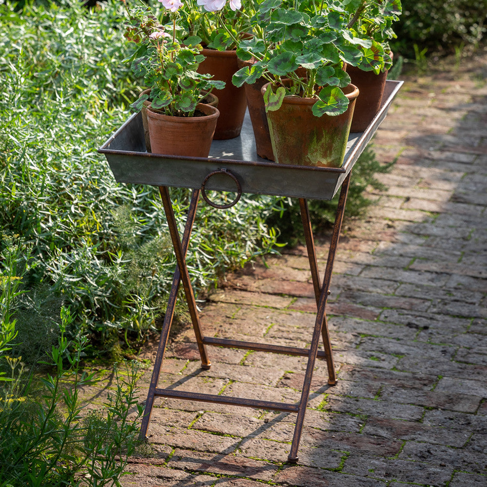 Sarah Raven Gartentisch Rustic Zinc Metall 71cm klappbar