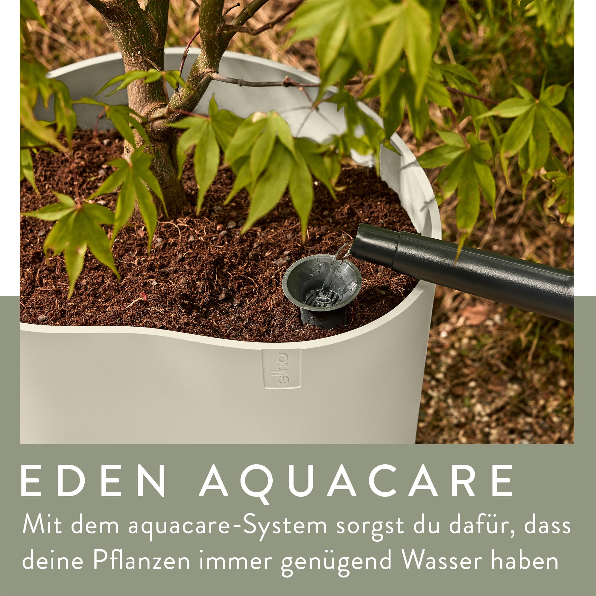 elho Eden Aquacare High Blumentopf Linen White 40cm Bewässerung