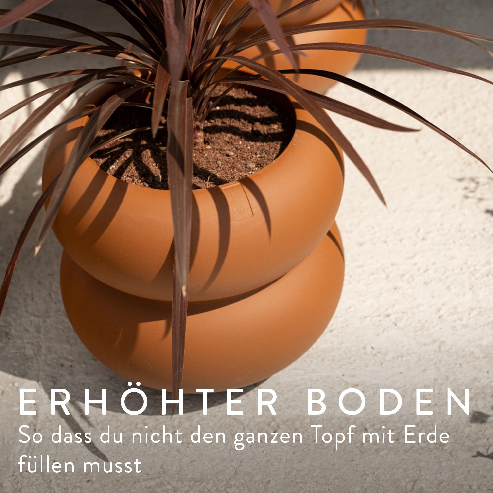 elho amber roll high 43 Blumentopf Caramel Ø 43 cm recycelt