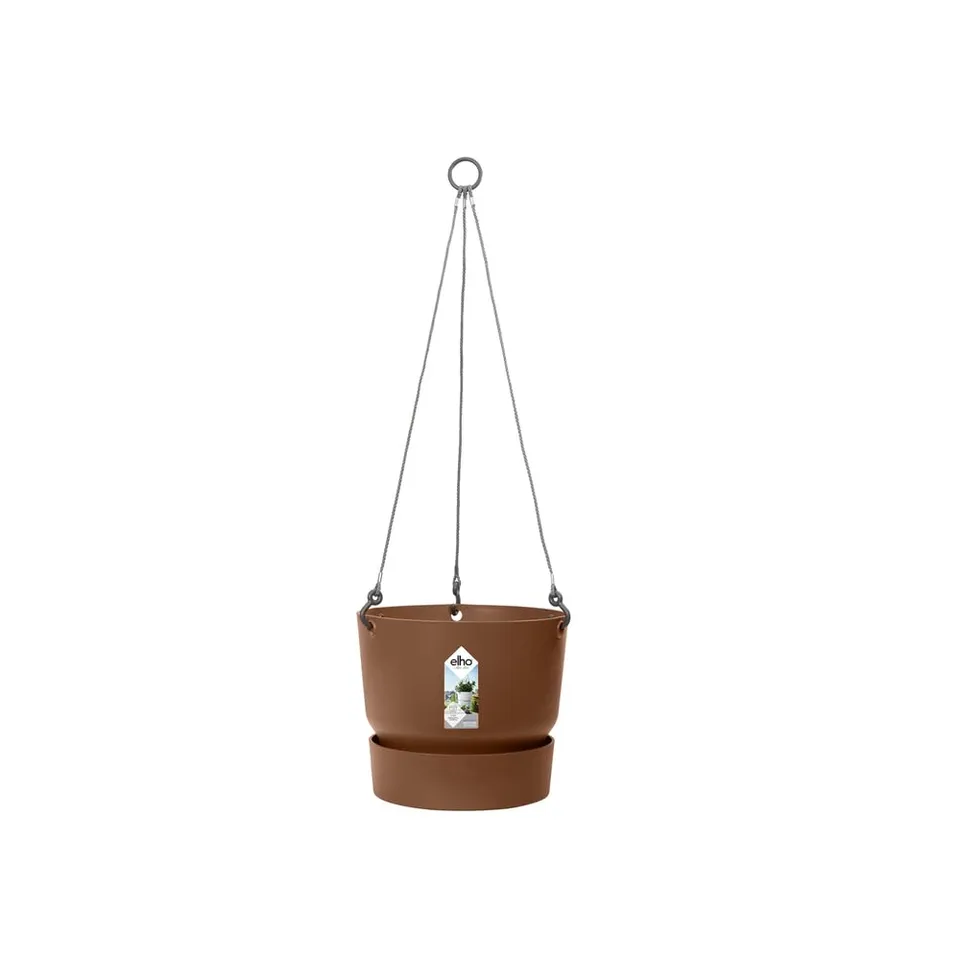 elho Greenville Hängeampel 24cm ingwer-braun mit Untersetzer