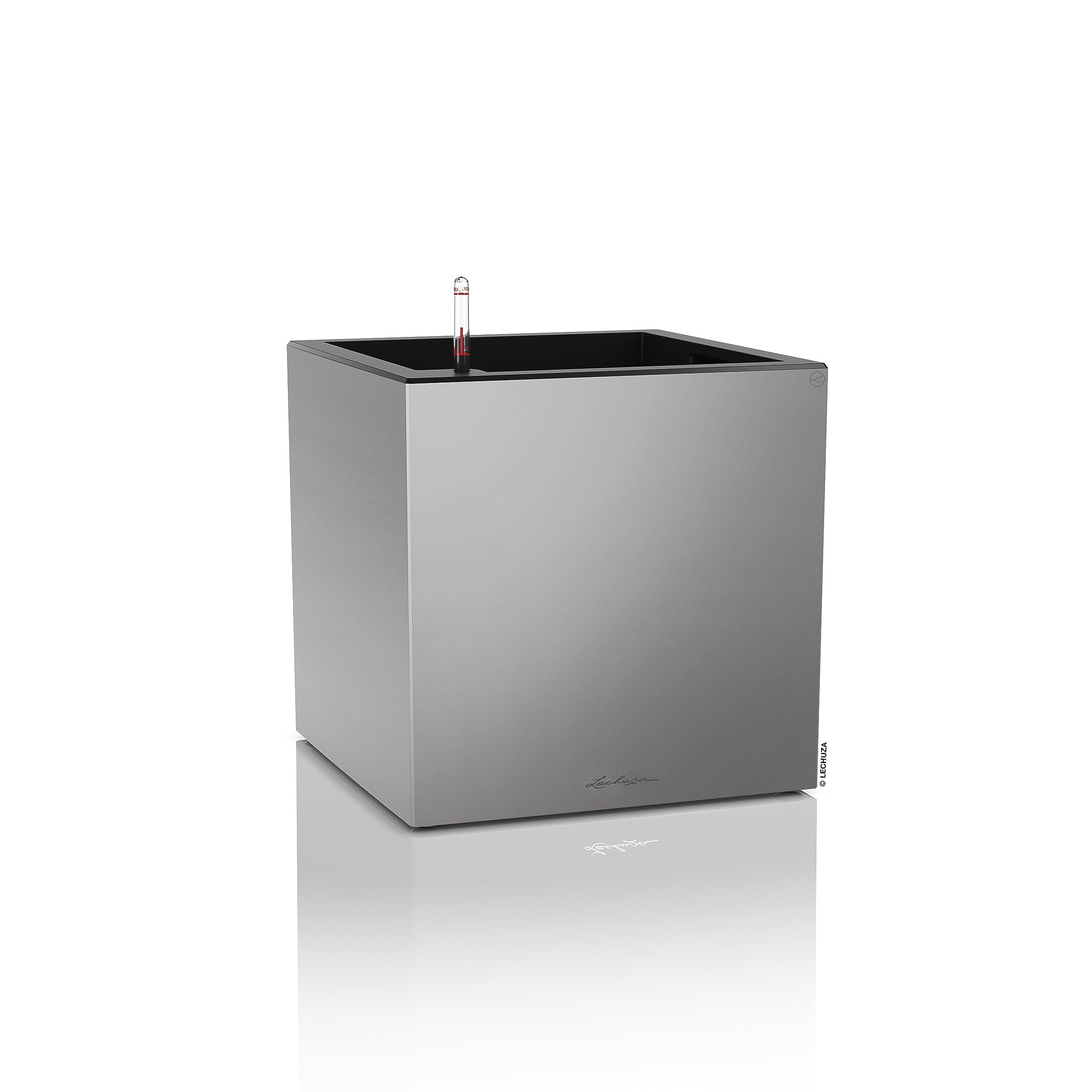 Lechuza Canto Premium 40 Low Pflanzwürfel Silber Metallic