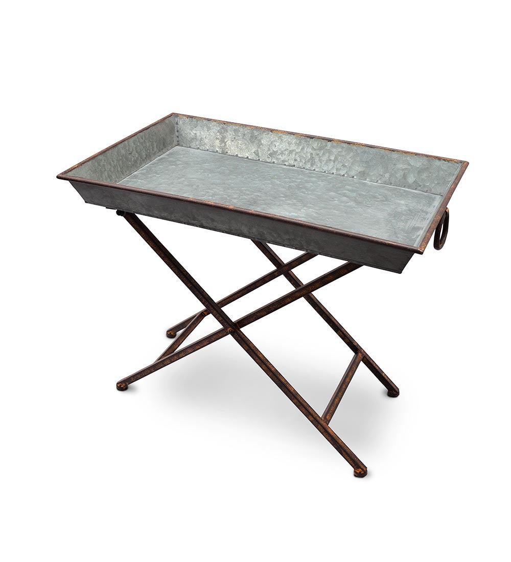 Sarah Raven Gartentisch Rustic Zinc Metall 71cm klappbar