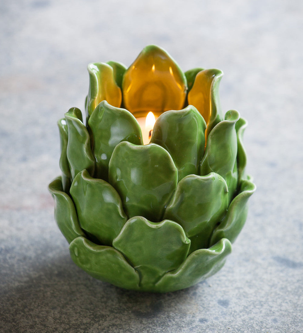Sarah Raven Gardening Artichoke Teelichthalter Porzellan 11cm weiß