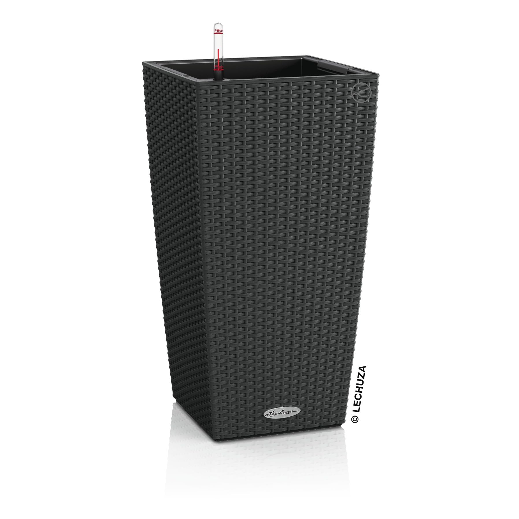 Lechuza CUBICO Cottage 40 Pflanzgefäß Granit Rattan