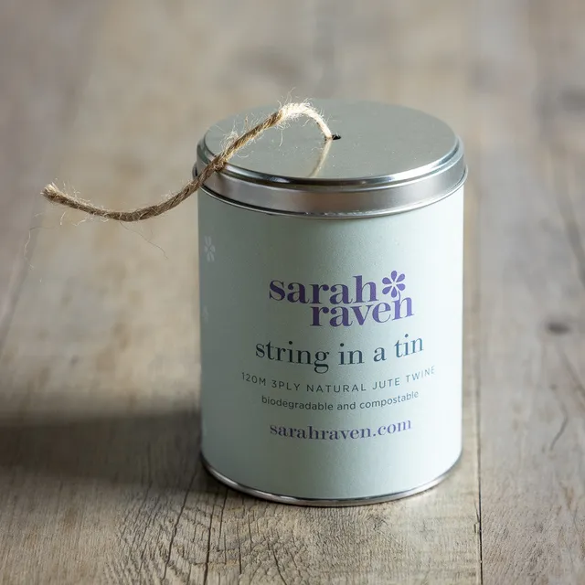 Sarah Raven String in a Tin Jute-Bindfaden in Dose natur