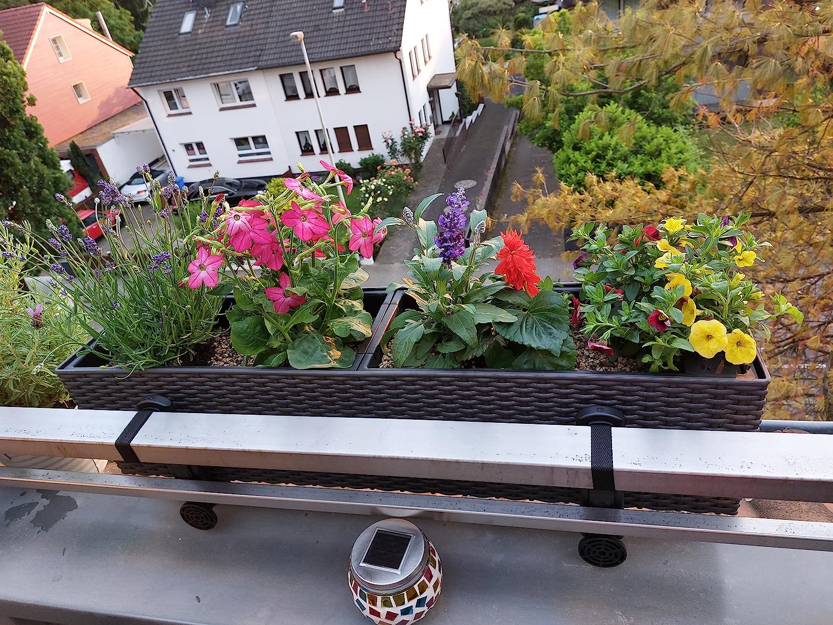 Lechuza Balconera Cottage 80 Balkonkasten granit mit Bewässerung