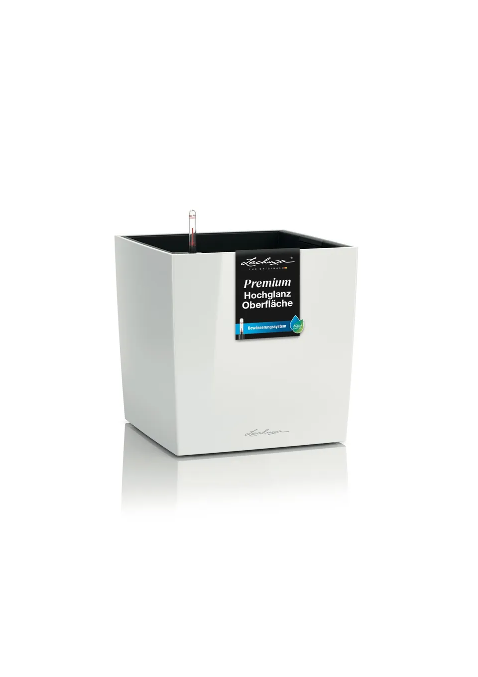 Lechuza Cube Premium 40 Pflanzwürfel Weiß Hochglanz 40cm Bewässerung