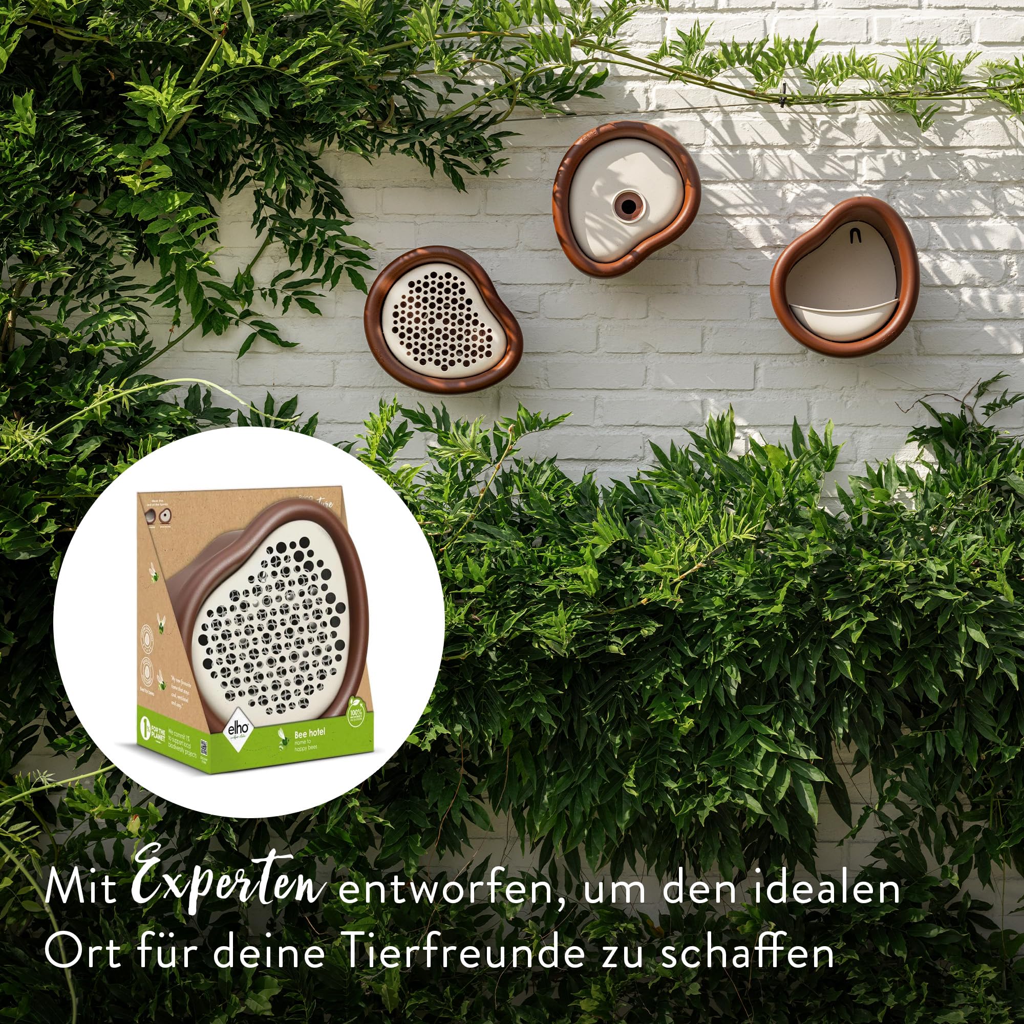 elho Organic Bienenhotel 25cm Insektenhotel chestnut brown recycelt