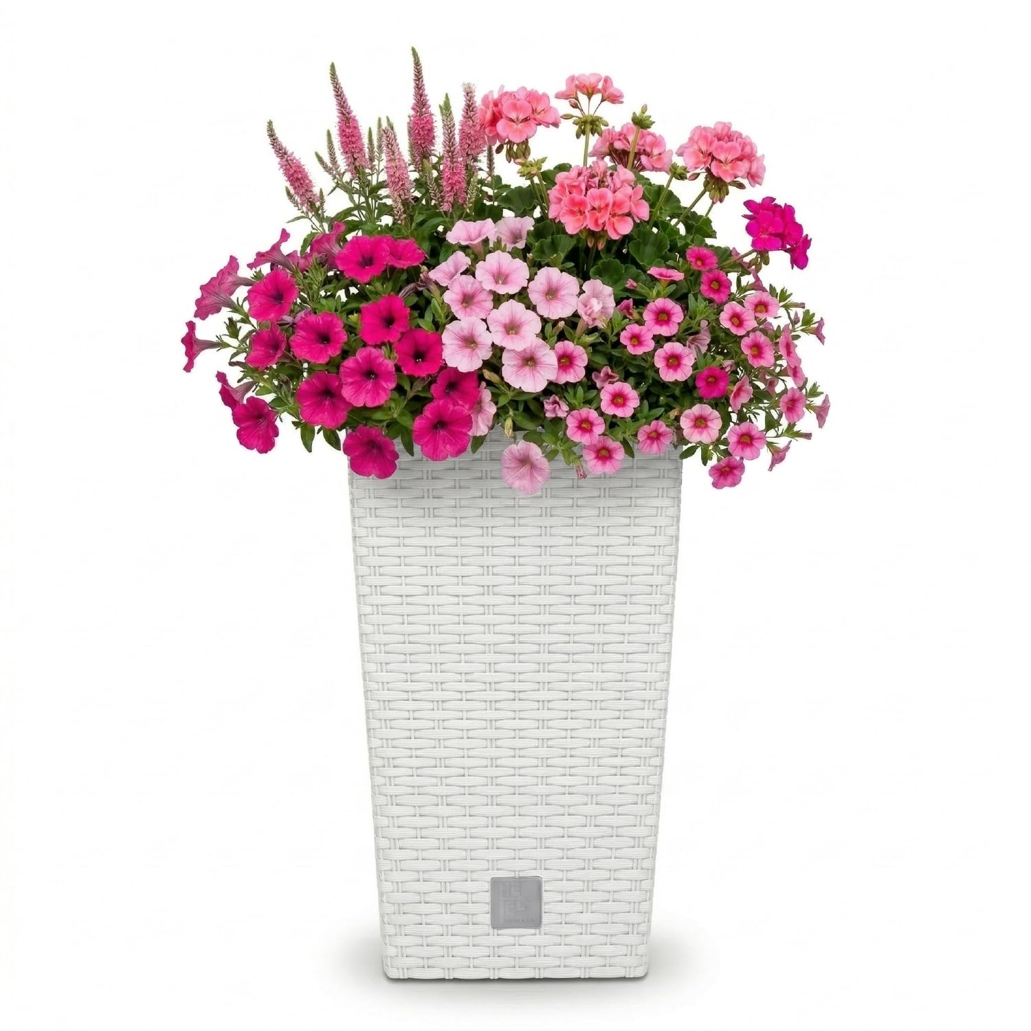 Prosperplast Rato Square Blumentopf Weiß Rattan 26,5x50cm