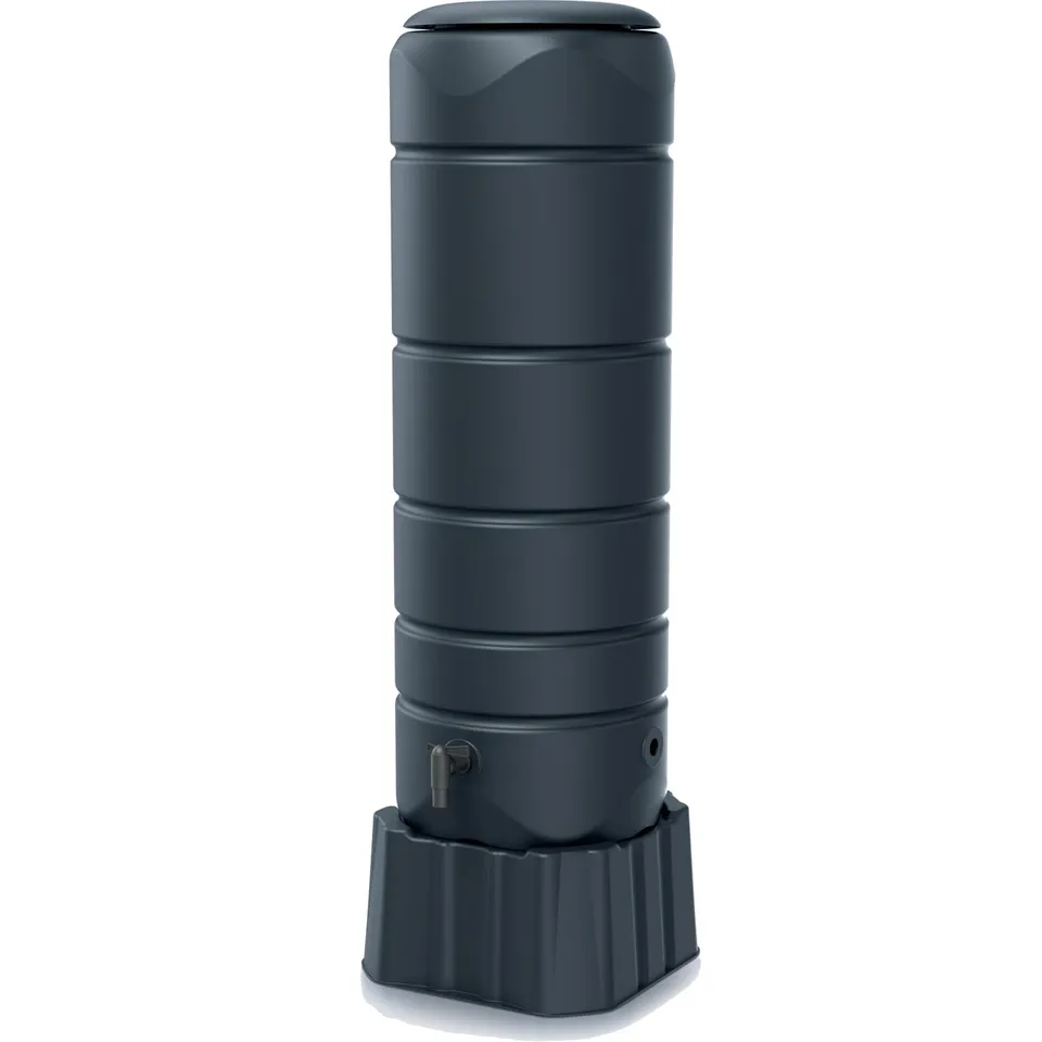 Prosperplast Vuelta Regentonne 110L anthrazit mit Sockel und Hahn