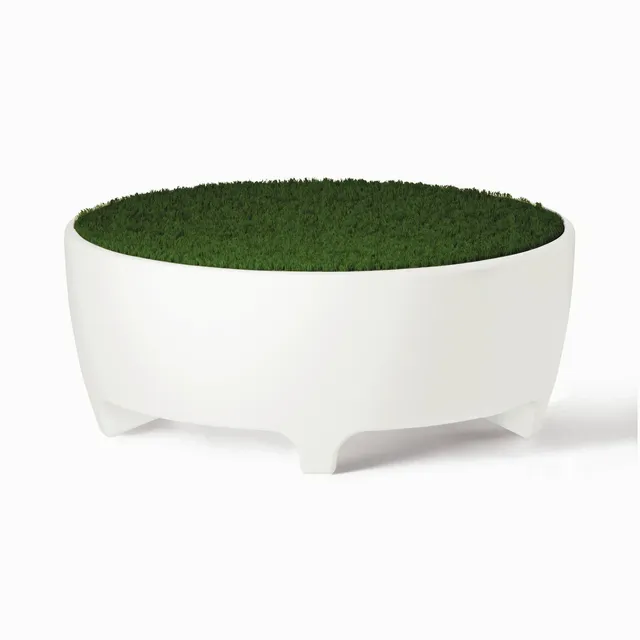 Serralunga Oasis Pouf Hocker Weiß rund Tisch