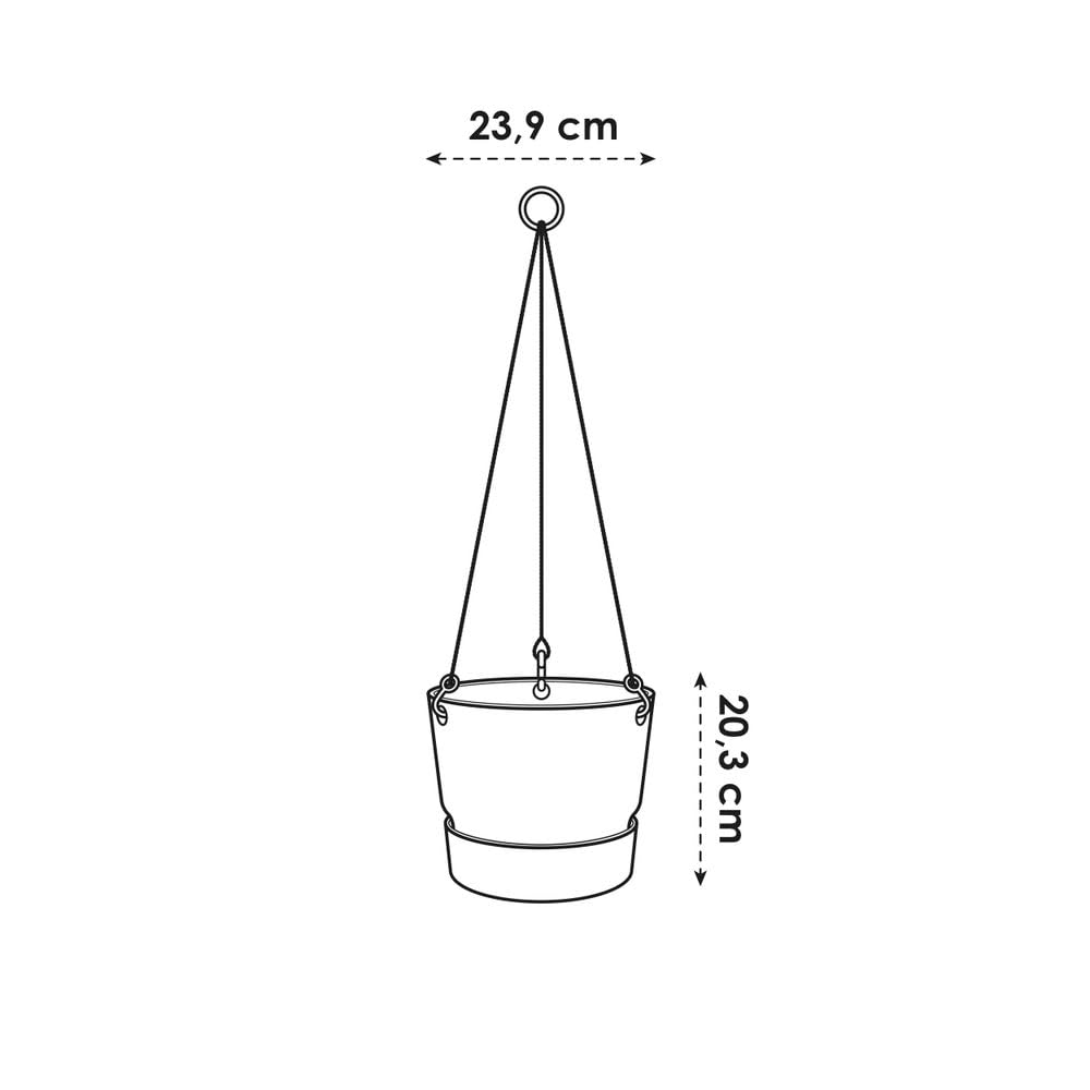 elho Greenville Hängeampel 24cm ingwer-braun mit Untersetzer